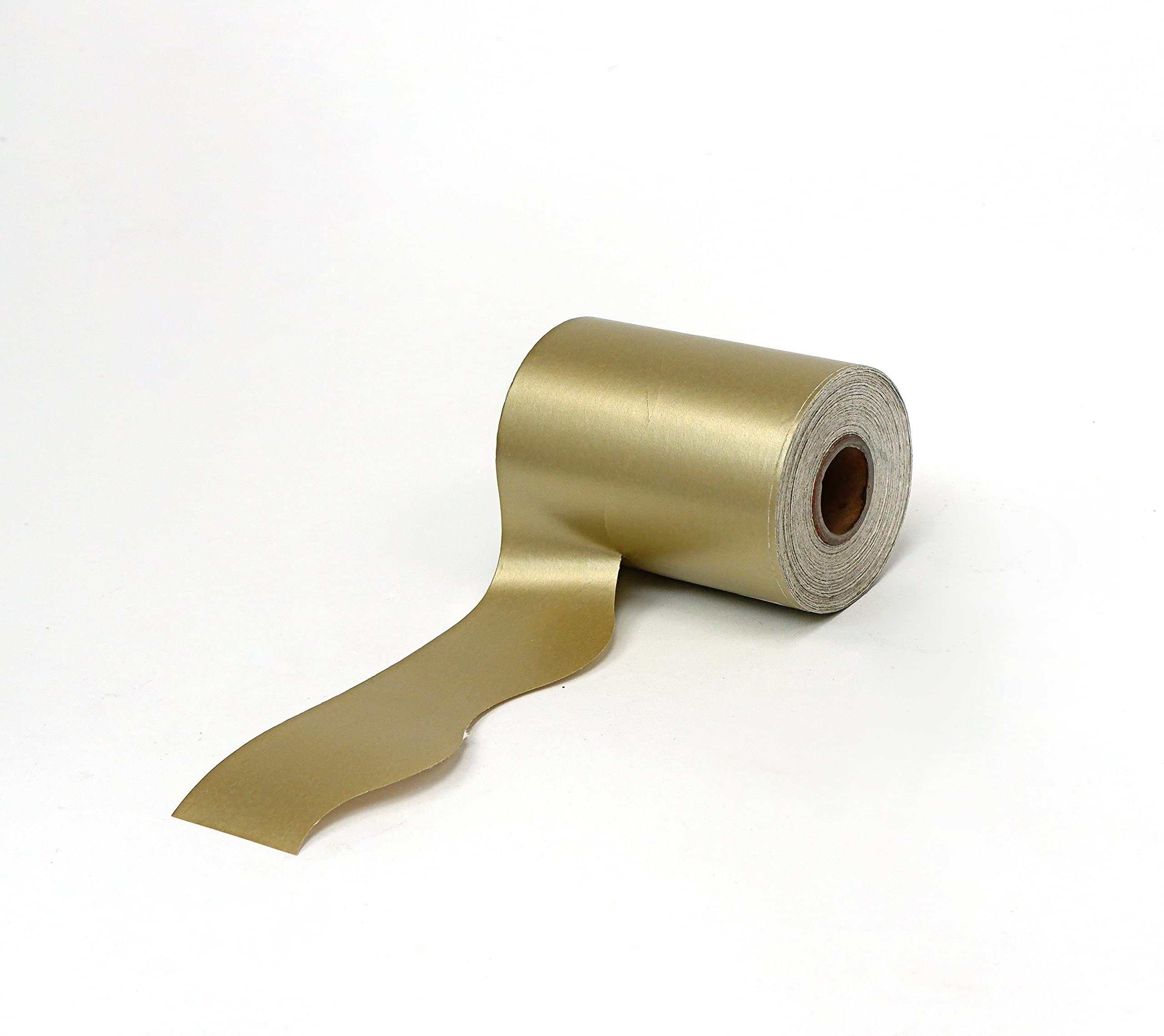 Creativity Inspired Scalloped Paper Poster/Noticeboard Border, Gold Colour, 1 Roll, 100mm x 5m, Ideal for Classrooms, Schools, Offices, Display Boards & Bulletin Boards