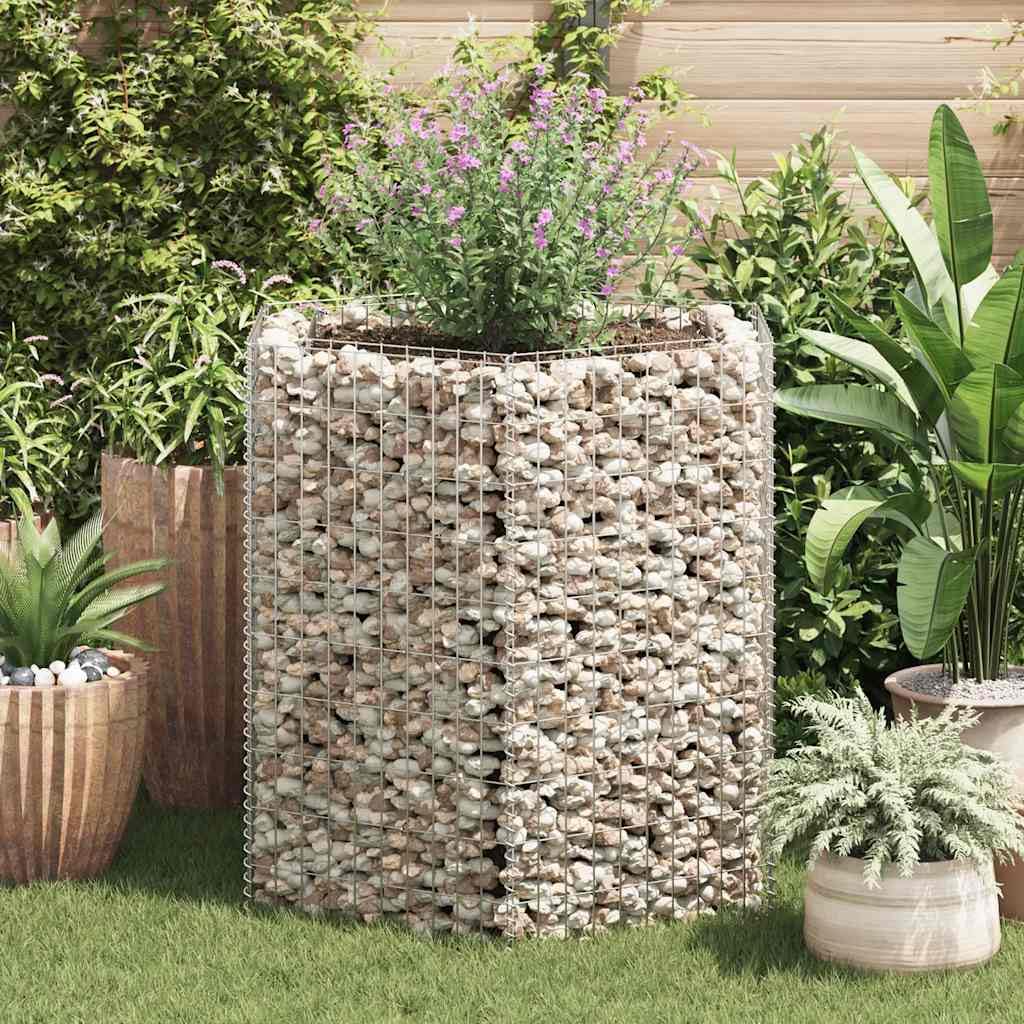 Sechseckiges Gabione-Hochbeet, Gabionen, Gabionengitter, Gabionenkörbe, 100x90x100 cm