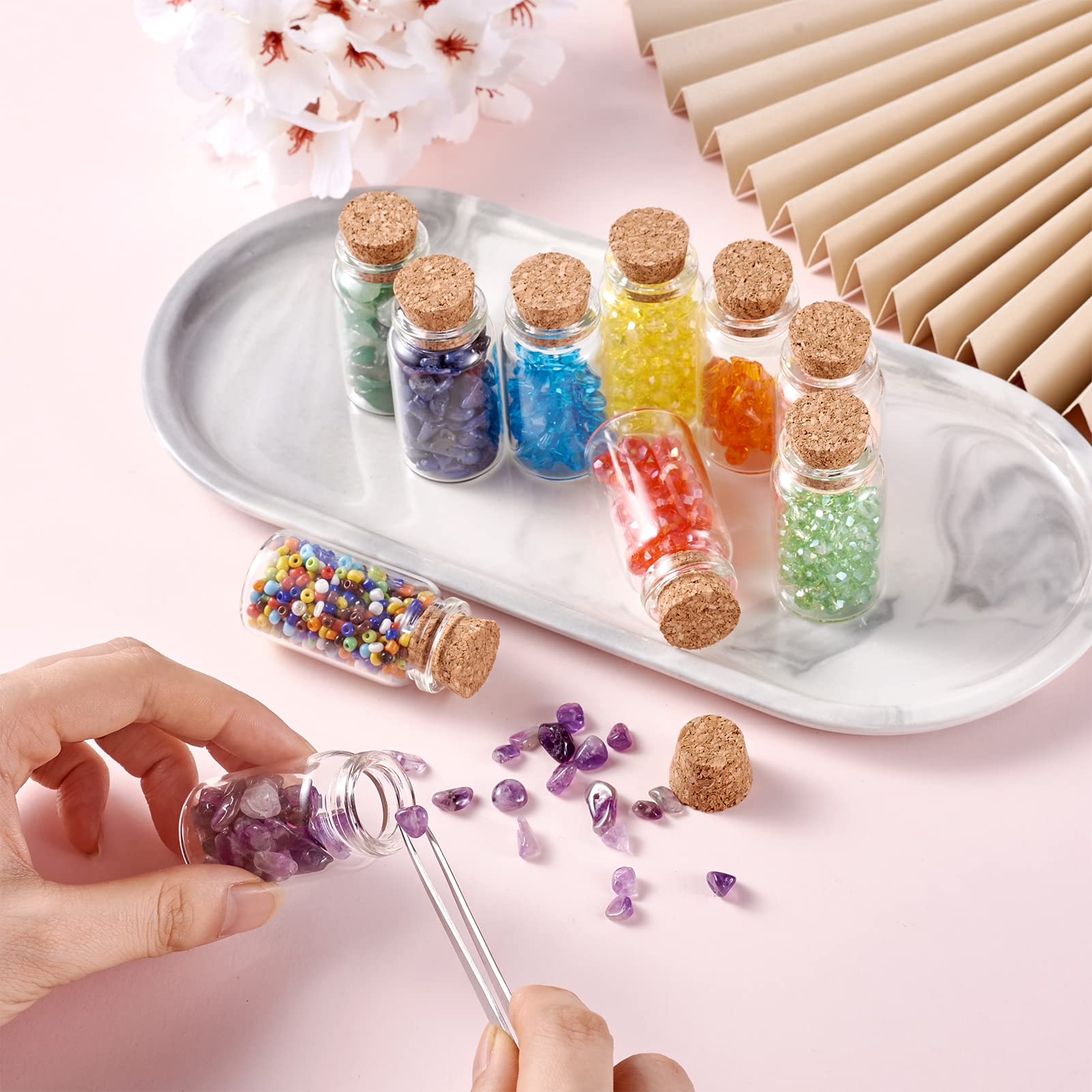 Amazon.co.jp: 10個セット 13ml コルク栓ガラス瓶 小瓶 27x50mm