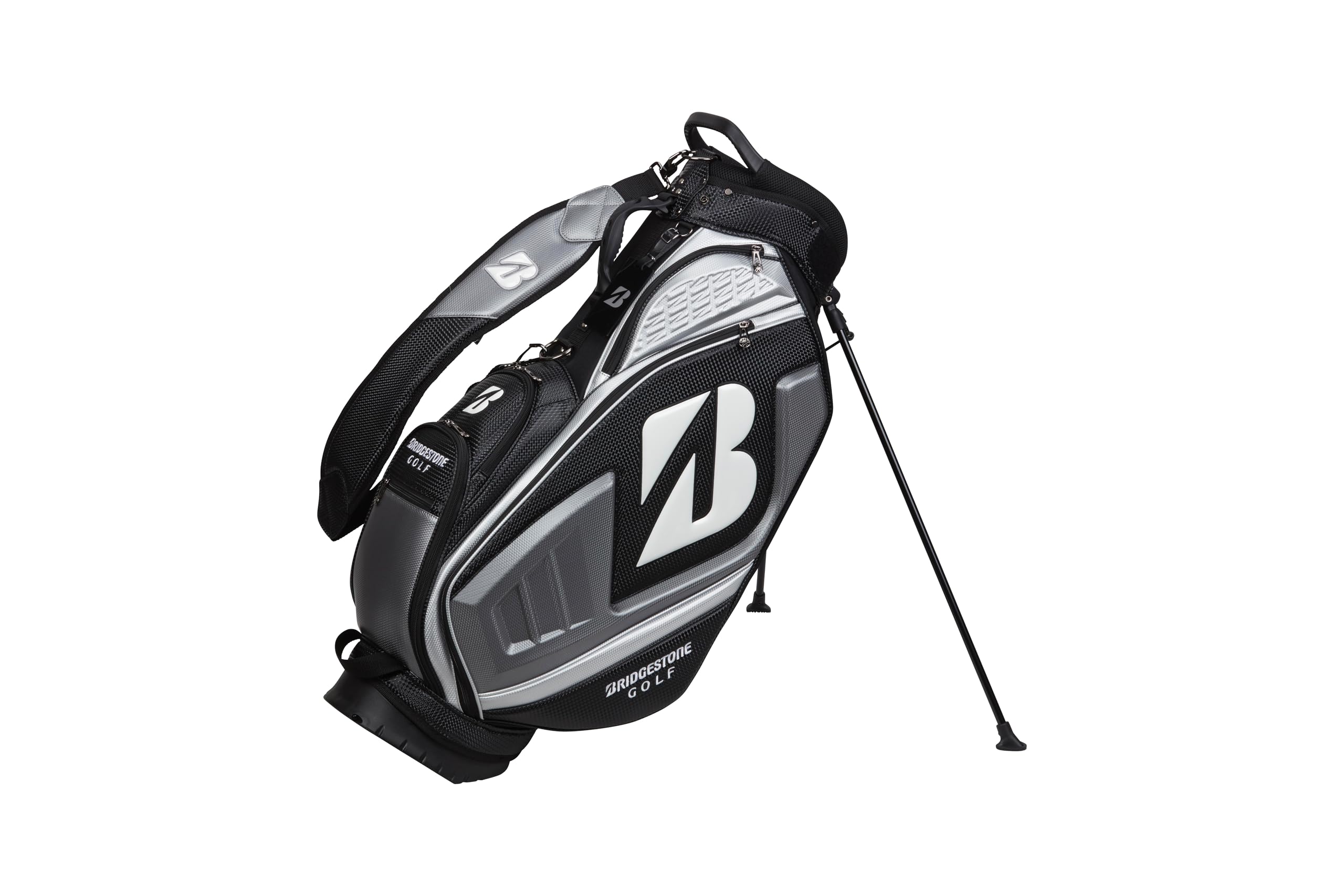 新品未使用⭐︎BRIDGESTONE⭐︎ツアーモデル⭐︎キャディバッグ⭐︎ 無料名入れサービス】 軽量シンプルスポーティモデル(WH(白)): ギア