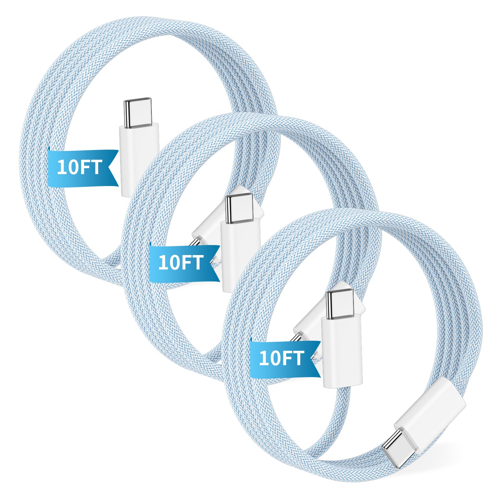 MFi Certified USB C to USB C Fast Charging Cable - 10Ft, 100W PD Cable for iPhone 16/16 Plus/16 Pro/16 Pro Max/15/15Pro/15Pro Max