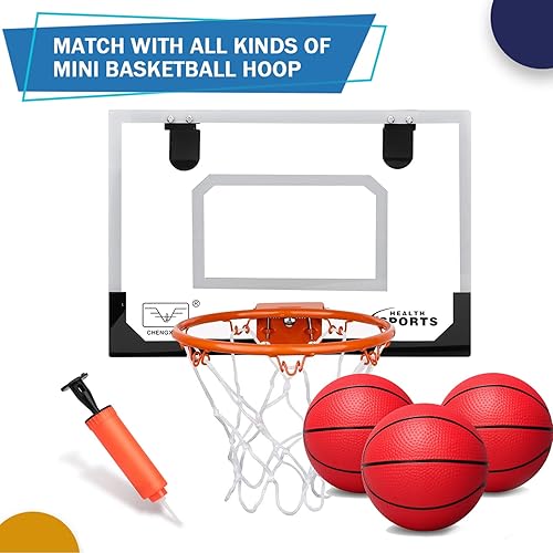 Miniatura 4 de Mini baloncesto para interior, mini aro de baloncesto de 7 pulgadas, de goma suave, juguete de repuesto para niños y adultos, pelota de playa para