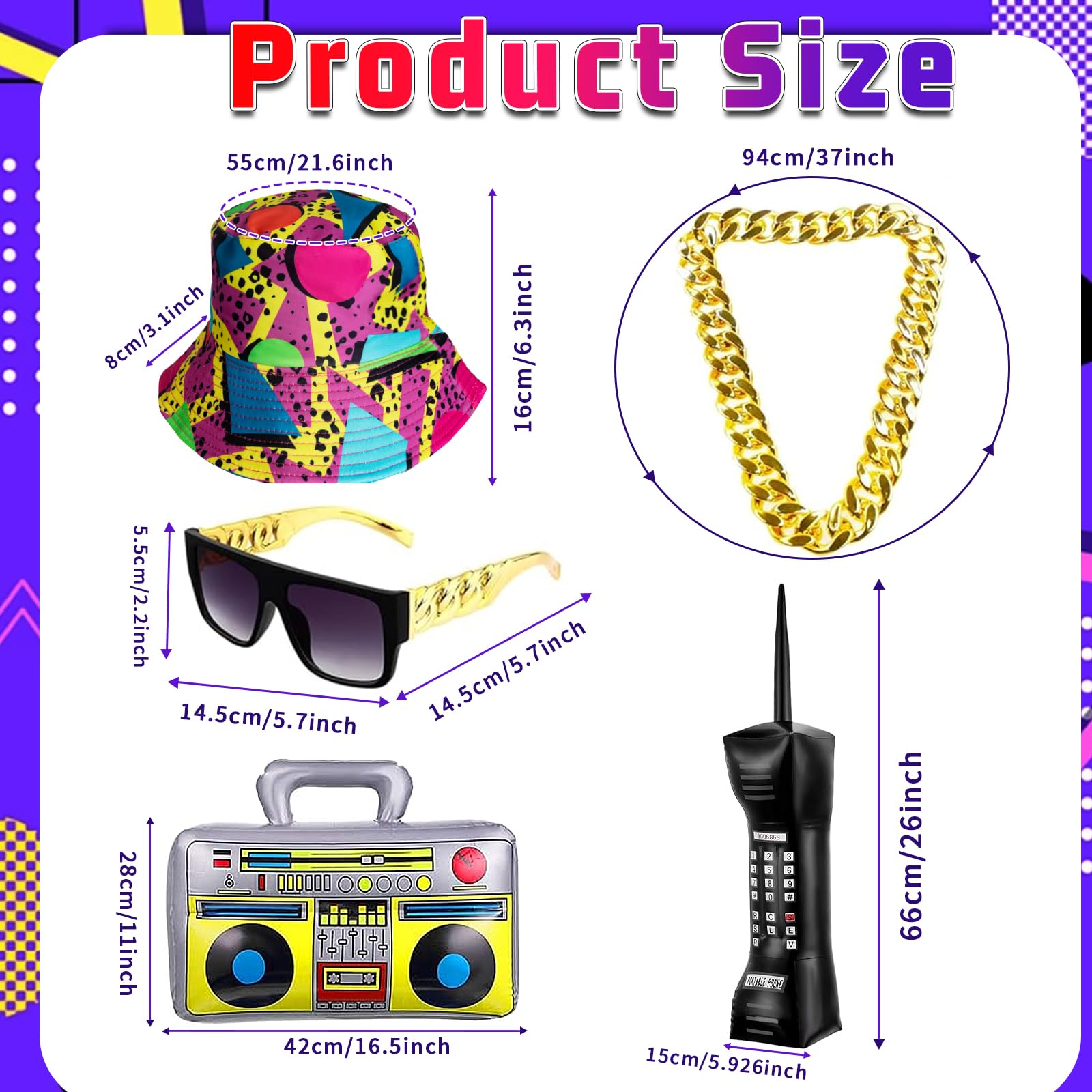 Conjunto de hip hop de los años 80 y 90 para adultos, disfraz retro de los años 80 y 90, conjunto de hip hop con sombrero y gafas, ropa deportiva para fiesta temática de discoteca