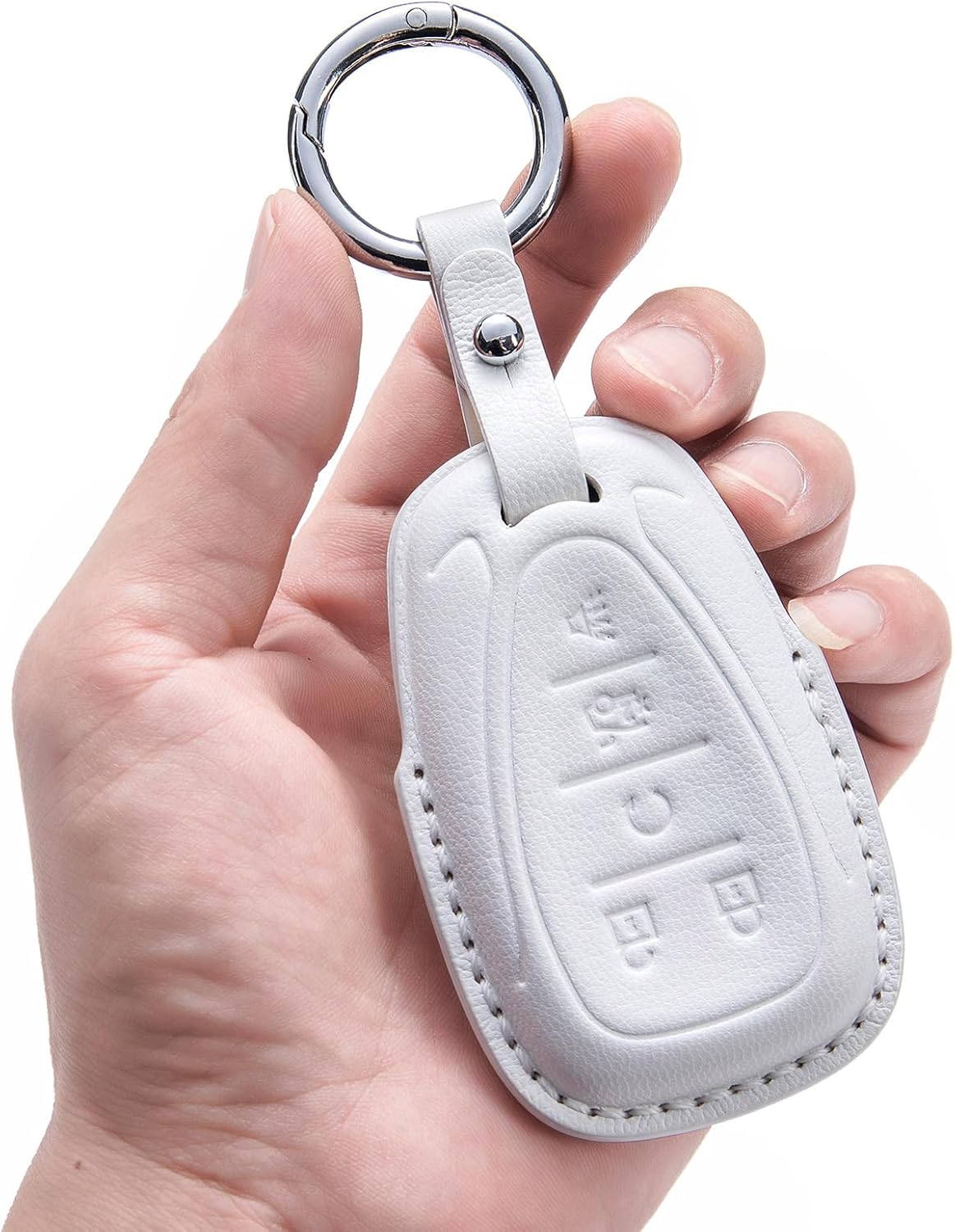 for Chevy Key Fob Cover, Chevrolet Key Case Shell with Keychain Lanyard Compatible with Chevy Malibu Equinox Traverse Camaro Cruze Blazer Volt Bolt Smart 4 Buttons Key Holder