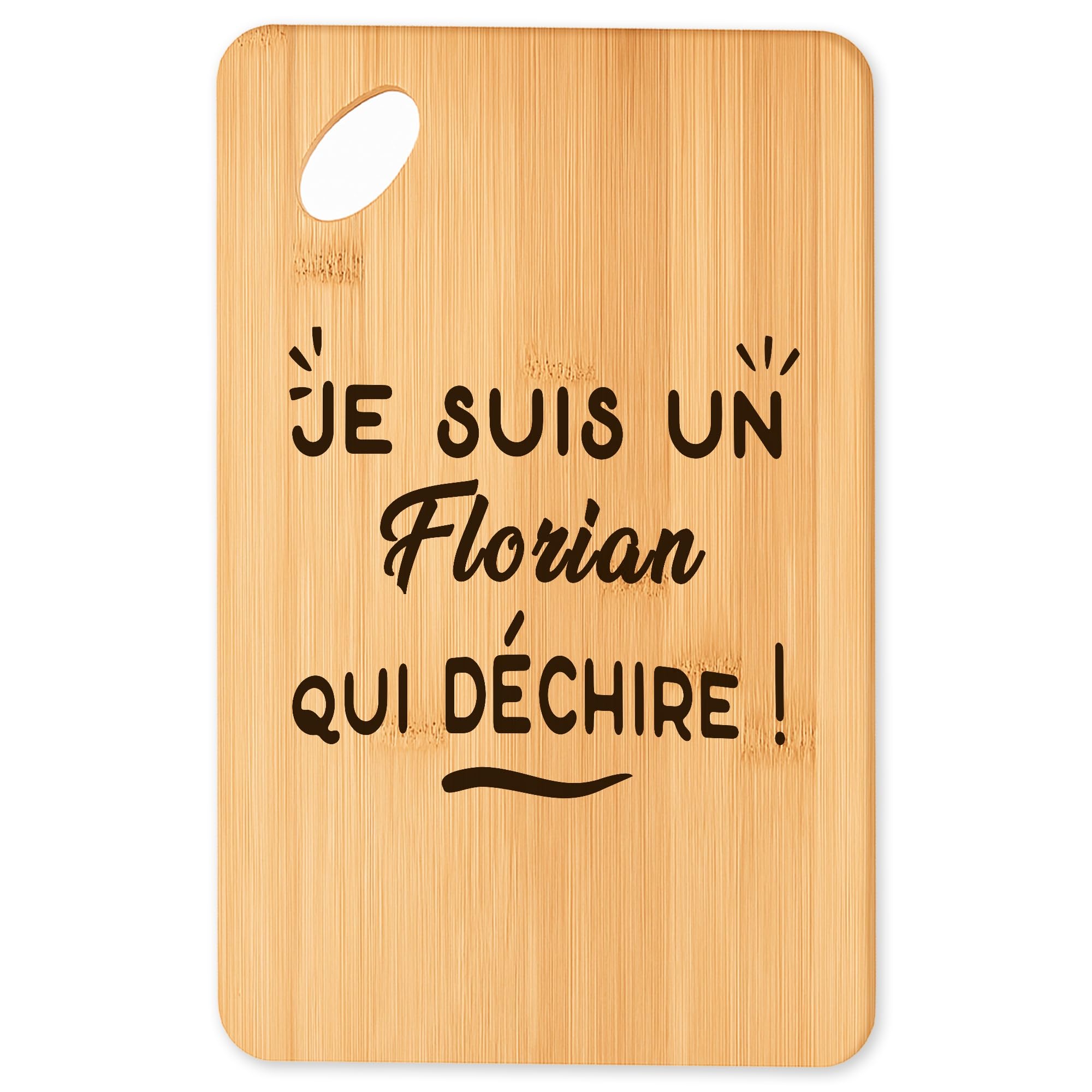 Planche à découper Florian en bambou ultra résistant, plateau idéal pour apéro et grillades