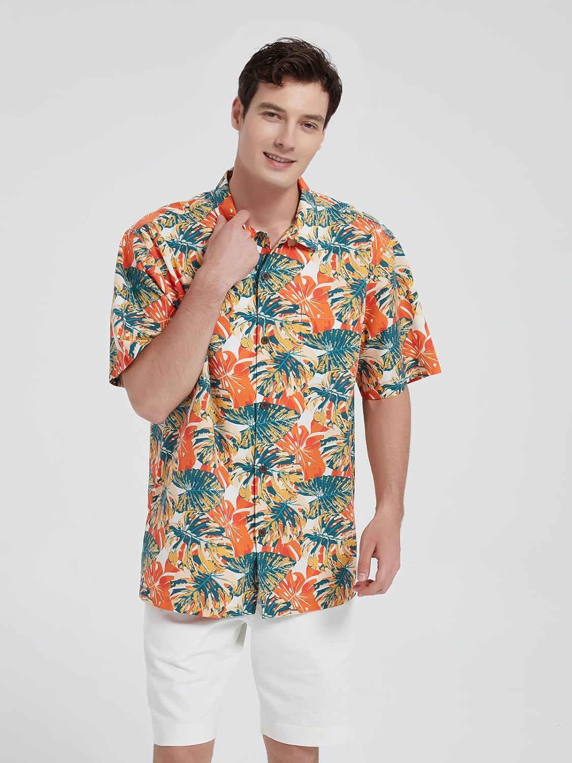 Men's Hawaiian Shirts Short Sleeve Casual Button Down Shirt for Men Tropical Holiday Cotton Linen Shirts - Image 3