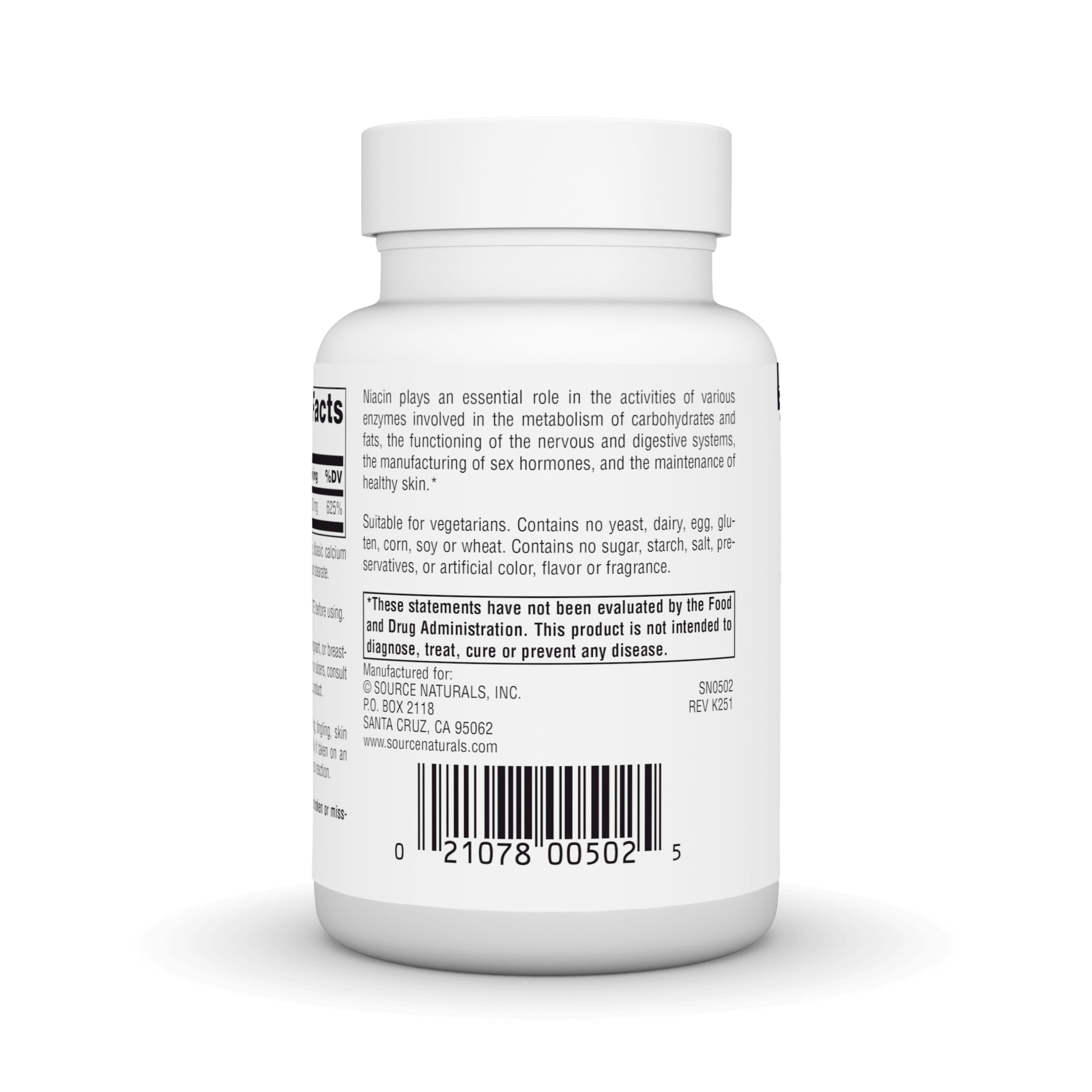 Source Naturals Niacin, Vitamin B-3, Non-GMO, 100 mg - 250 Tablets — Amazon image 4