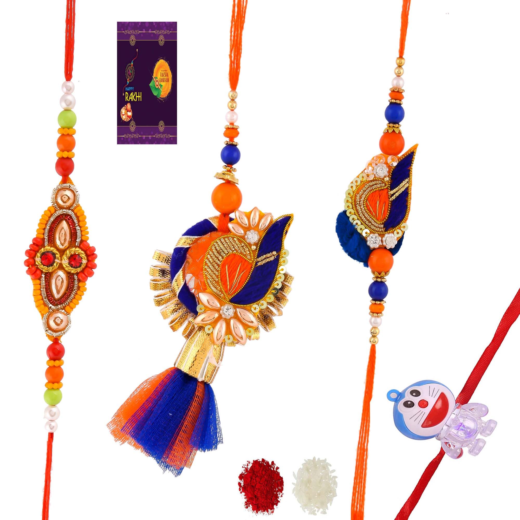 RA-Rock designer flawer combo set mayura kids rakhi combo of 5 rakhi set (B07SYJW92C) Amazon Price History, Amazon Price Tracker