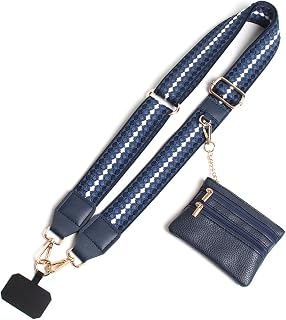 Cell Phone Lanyard Crossbody,Adjustable Cell Phone Strap with Wristlet,Clip and Go Strap for Phone with Wallet
