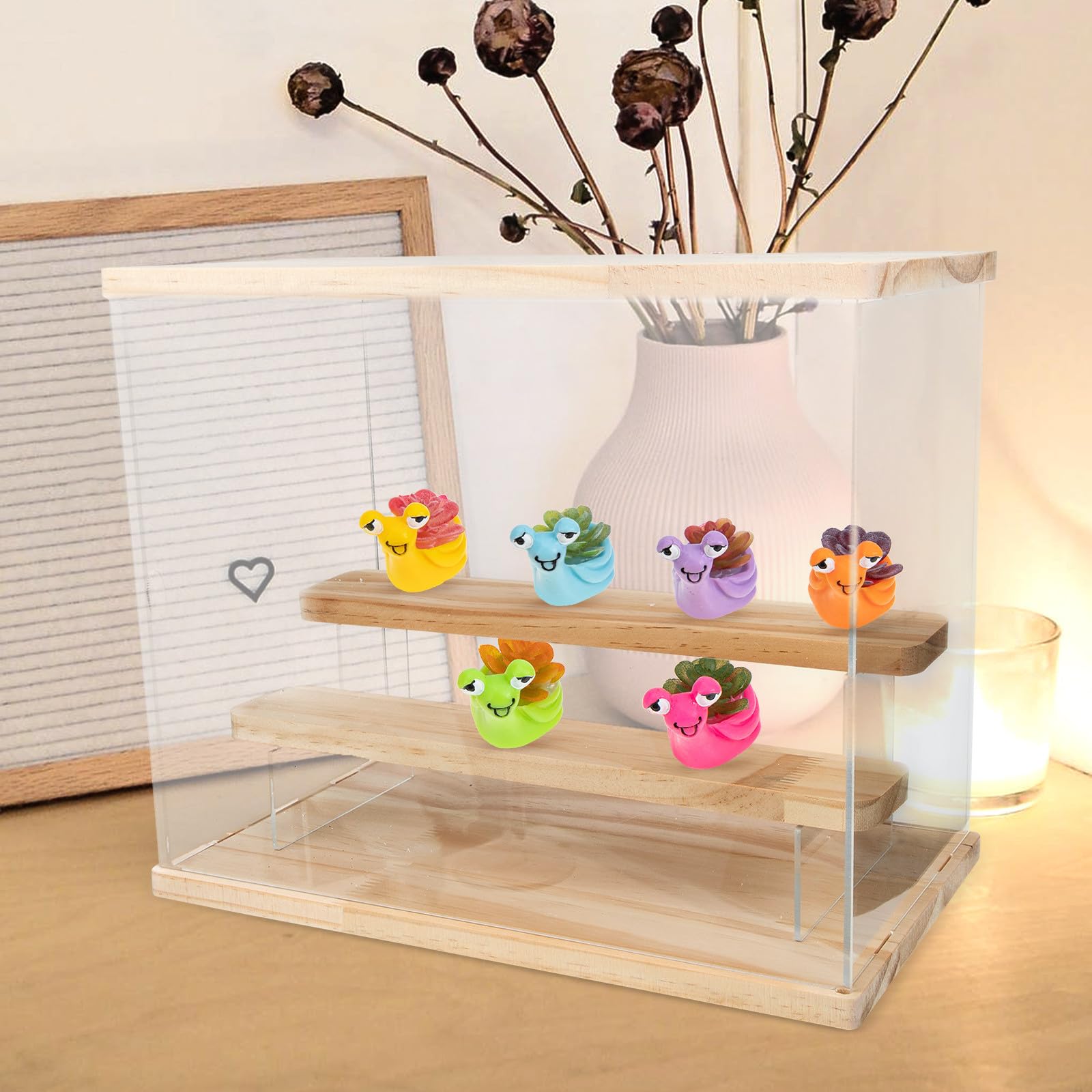 LABRIMP Organizador de Colección de Acrílico Gran Capacidad y Diseño Simple Vitrina 3 Capas para Figuras y Muñecas para Exhibición y Decoración