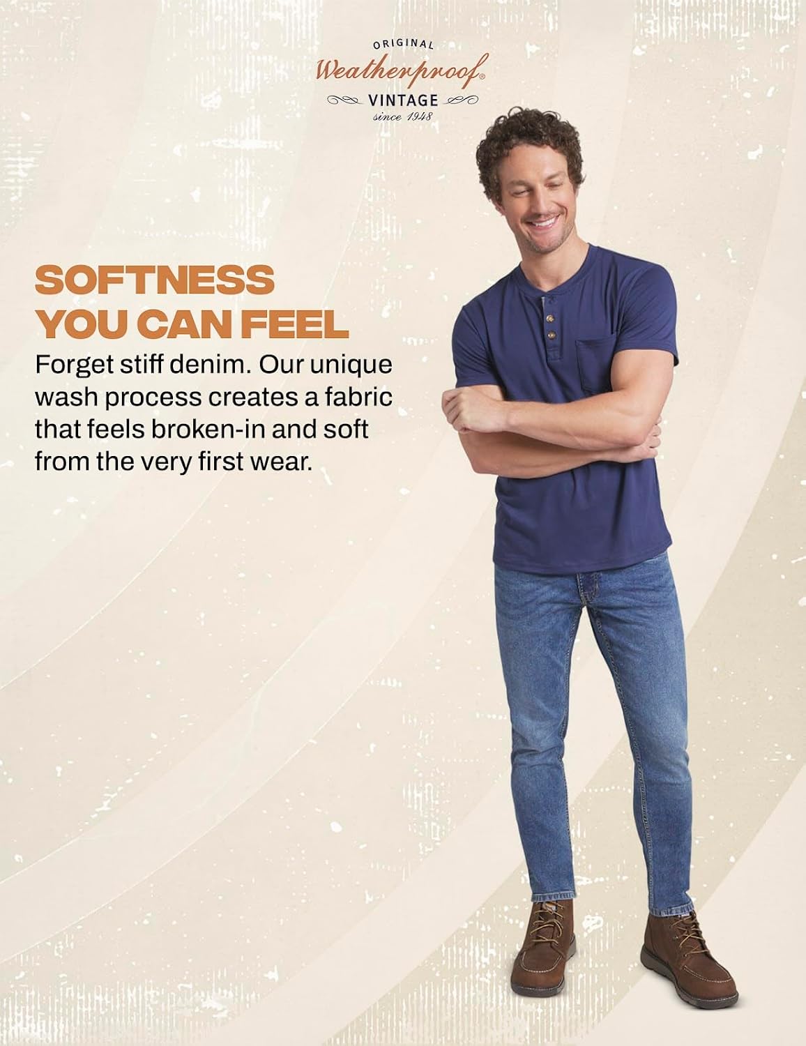 Weatherproof Vintage Mens Jeans Slim Fit - Super-Soft Stretch Denim Pants | Men's Straight Leg Jean with All-Way Stretch