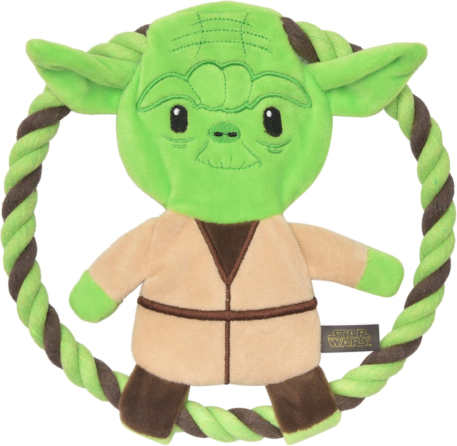 Star Wars for Pets Plush Yoda Rope Frisbee Dog Toy | Green Fetch Toys for Dogs | Plush Dog Toy, Chew Dog Toy, Squeaky Dog Toy Officially Licensed from Star Wars