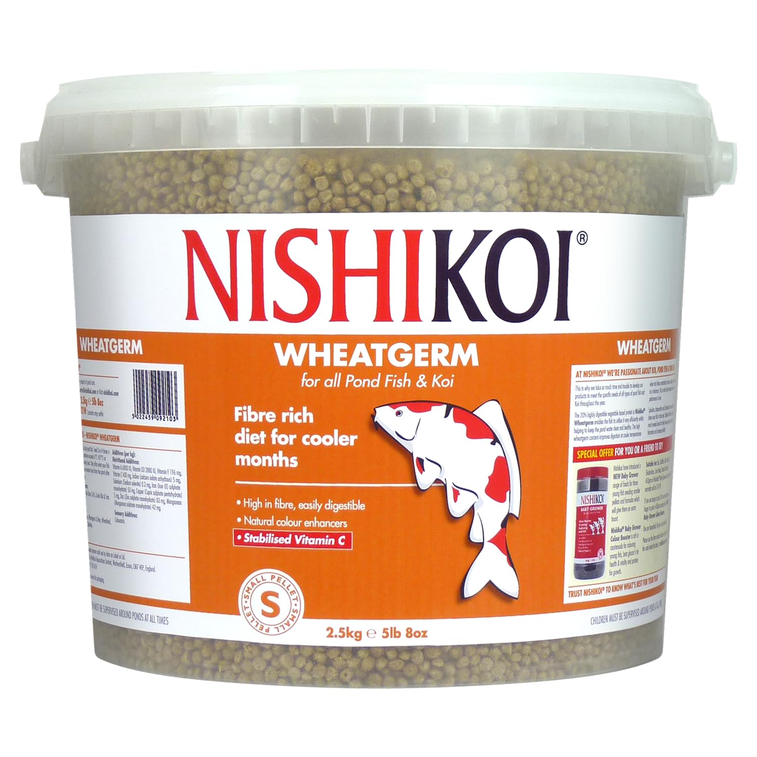 Nishikoi Wheatgerm Complete Food for Koi and Pond Fish - Small Pellets - 2.5kg