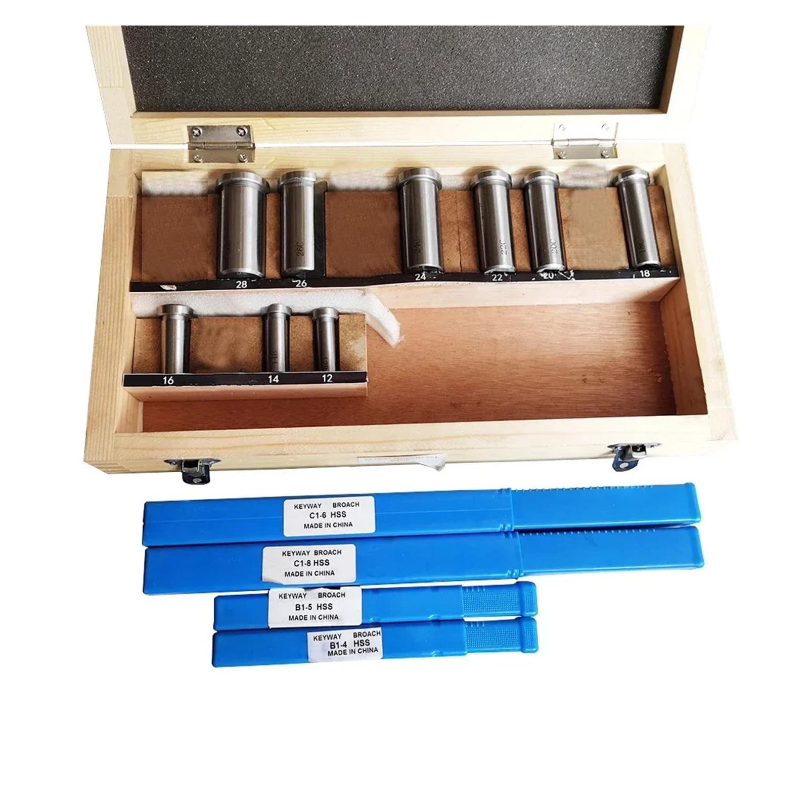 Juego de brochas for chaveteros, 18 piezas HSS métricas, 12-28, brocas for chaveteros, kit CNC para trabajos mecánicos