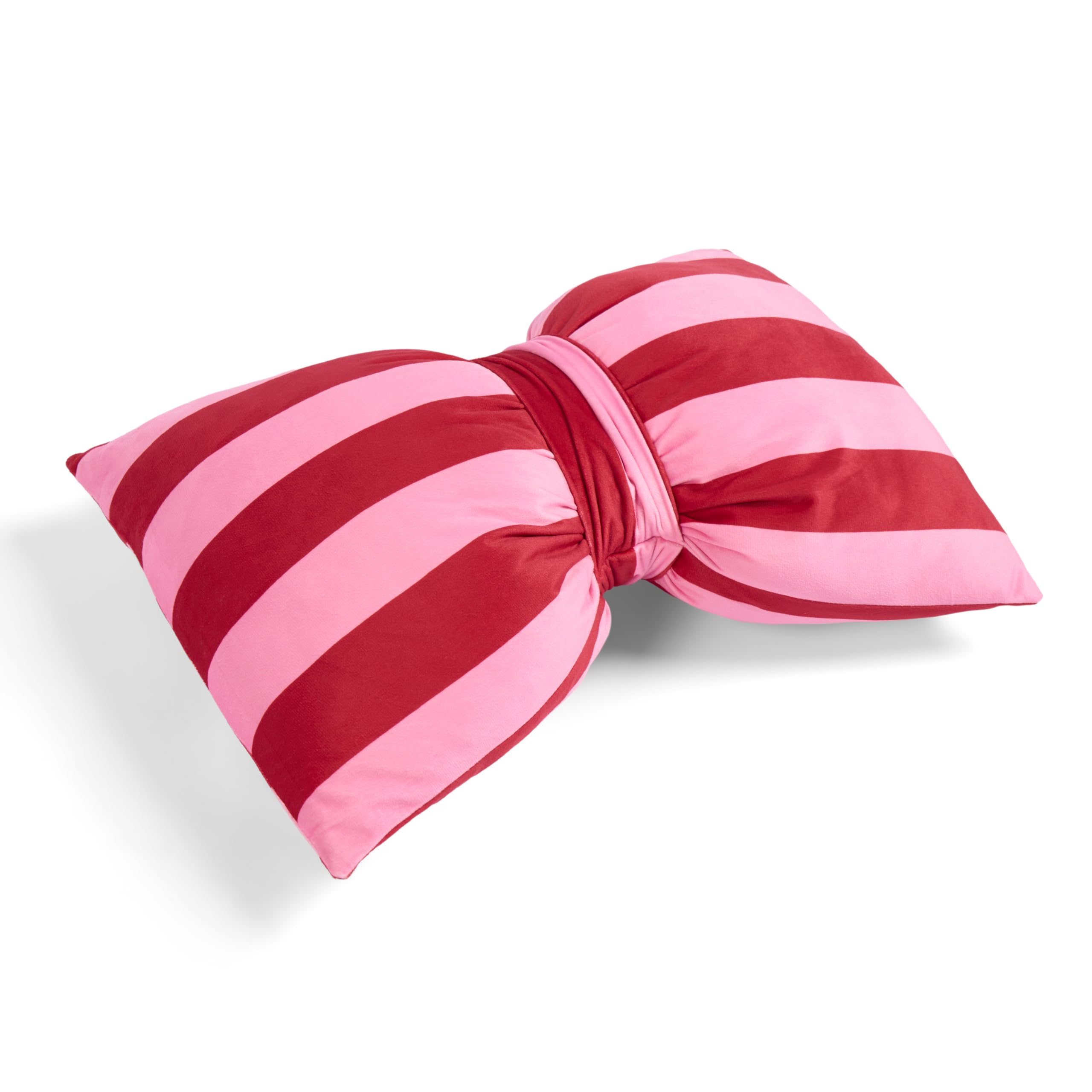 OHS Striped Bow Shaped Throw Pillow, Novelty Scatter Cushion Soft Back Support Pillow Decorative Seat Cushion for Sofa Living Room Bedroom, Red/Pink - 35 x 50cm — image 1