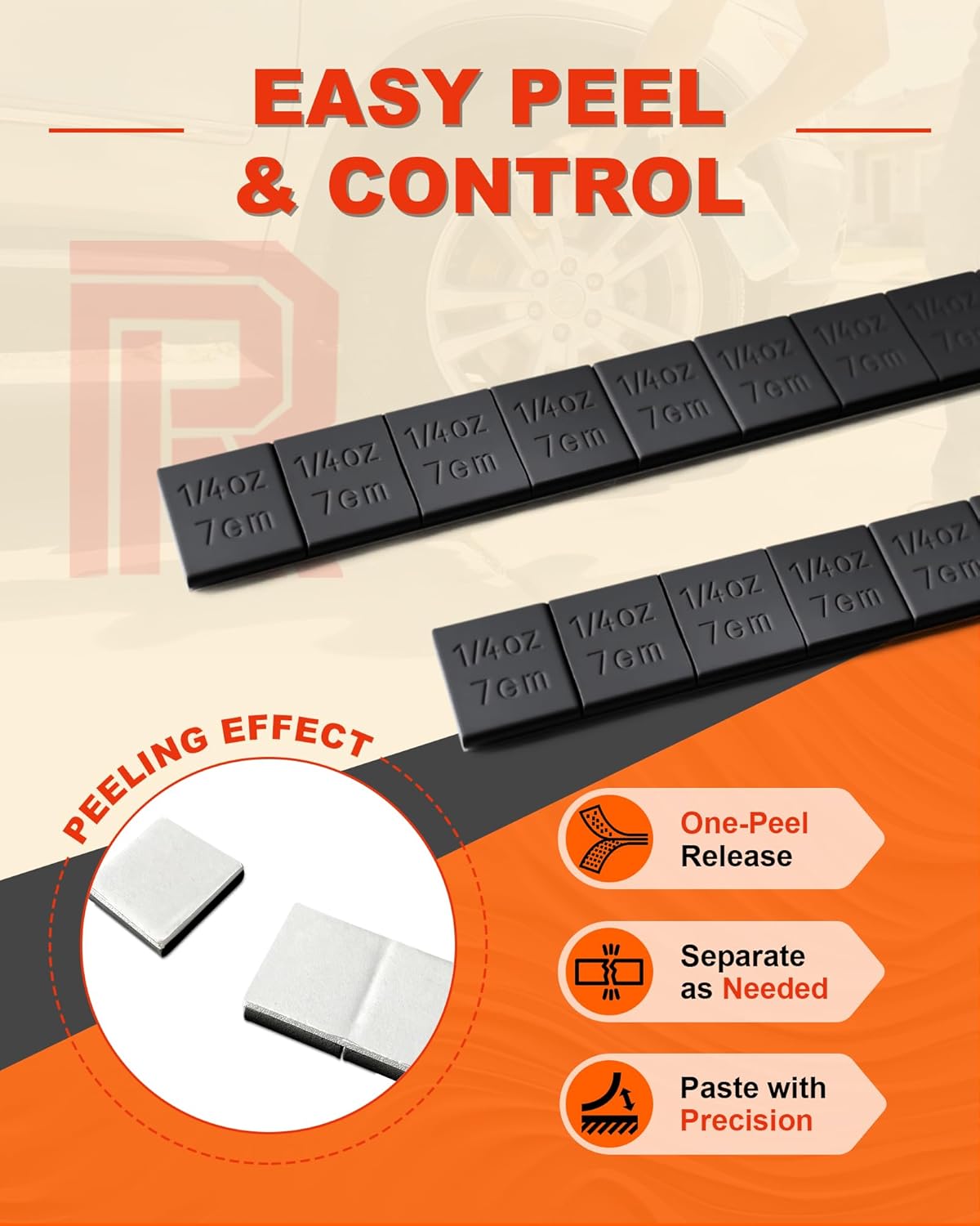 Heavy Duty 1/4oz 960PCS Adhesive Stick on Wheel Weights Black | Upgraded Strong Backing, Secure Hold & Long-Lasting Adhesion | 3mm Thickness, Fits Cars Trucks SUVs Motorcycles, Derby Cars & RC Cars