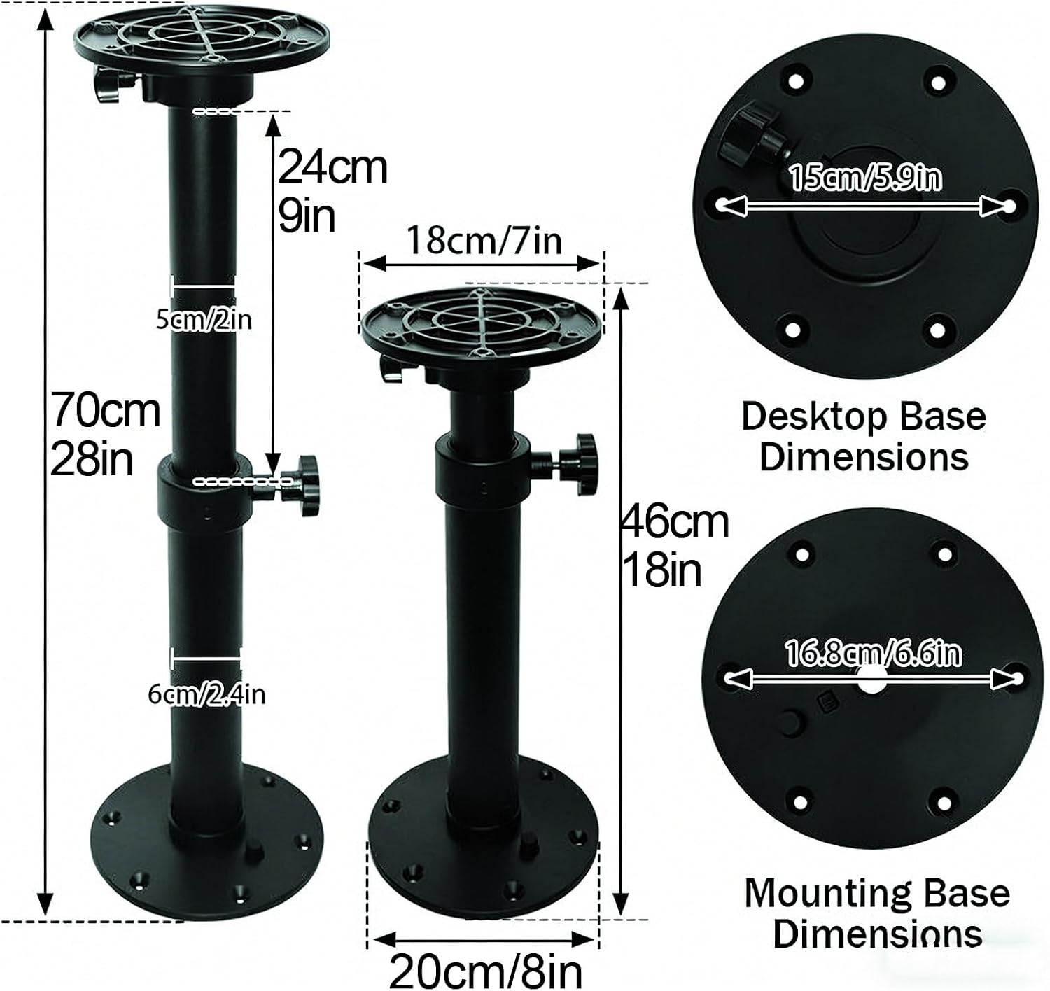 RV Table Base Mount, 18-28in Adjustable Table Post, Telescoping Legs for RV Table, Saving Space for Caravan Boat Yacht