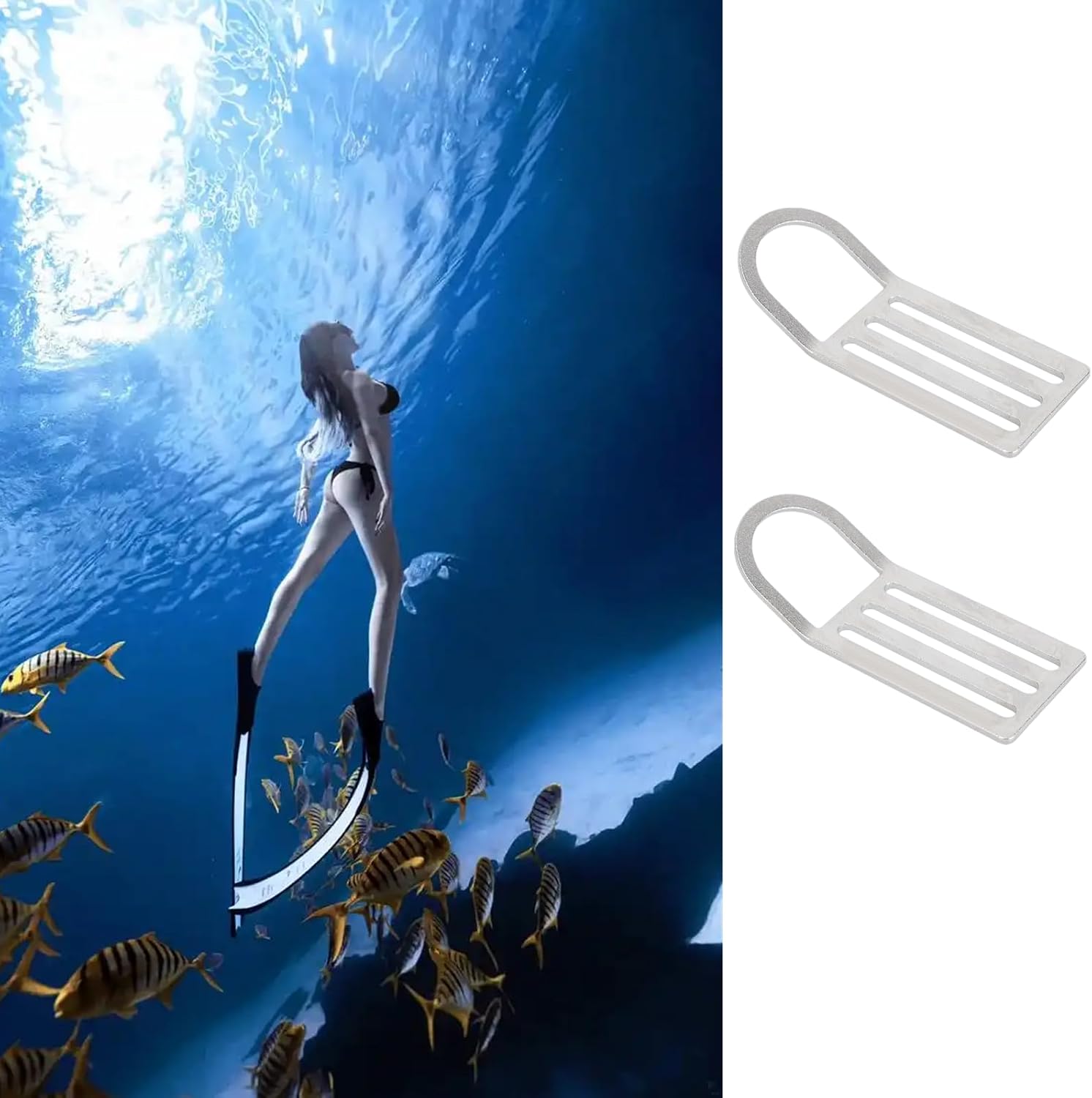 Diving Weight Belt D Ring Stainless Steel Diving Weight Belt Keeper Stopper with D Ring Water Sport Accessories for for Seawater