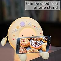 Vista 5 de Linda lámpara de dona – Luz nocturna de postre de dona, luz nocturna de silicona para niños, recargable ajustable, interruptor de contacto y regalo