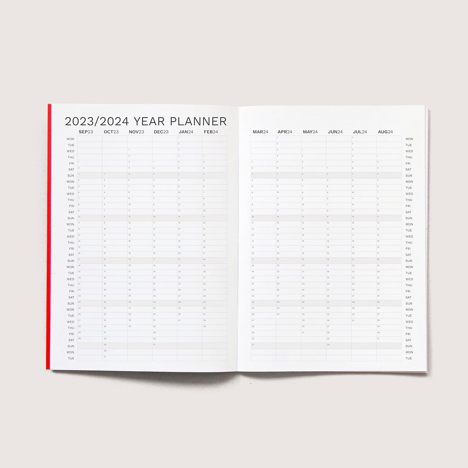 OD OCTÀGONDESIGN Sep23 to Aug24, Monthly Planner, Similar A5 Size