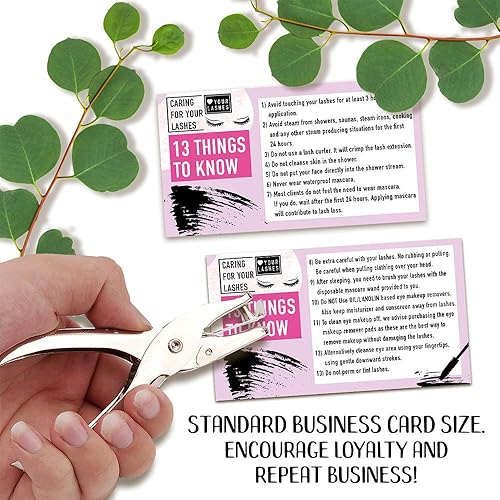 Miniatura 5 de Diseño de extensiones de pestañas, juego de 50 tarjetas de fidelidad, papelería para tarjetas de cuidado, ideal para peluquería, salón de belleza y