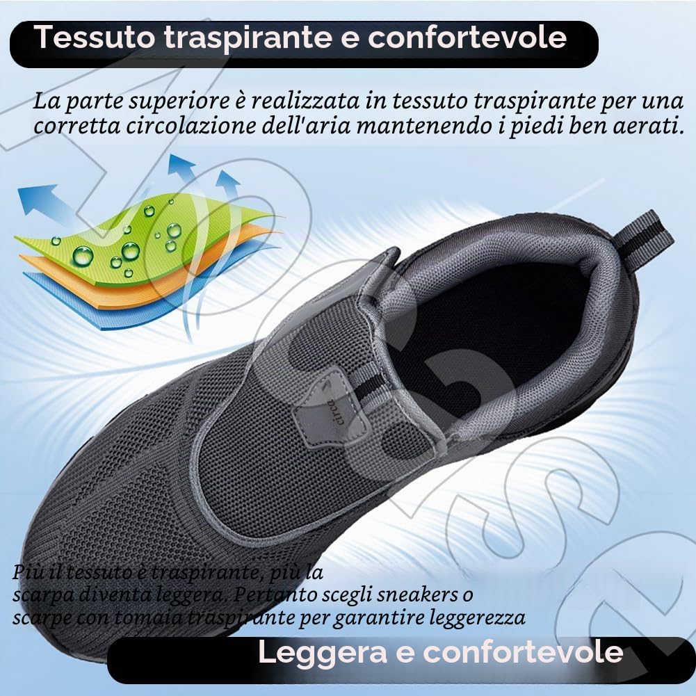 Scarpe per Diabetici da Uomo Confortevole Sneakers Casual all'Aperto Scarpe Funzionali Ortopediche Portatili per Il Tempo Libero Pollice Regolabile,Nero,45/275mm