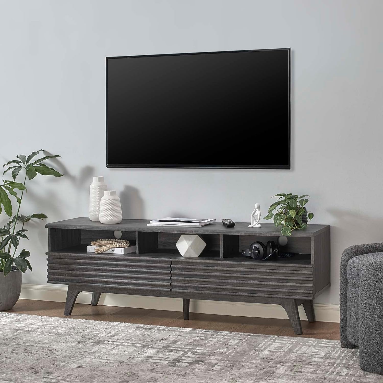 Modway EEI-6228-CHA Render 60" TV Stand, Charcoal