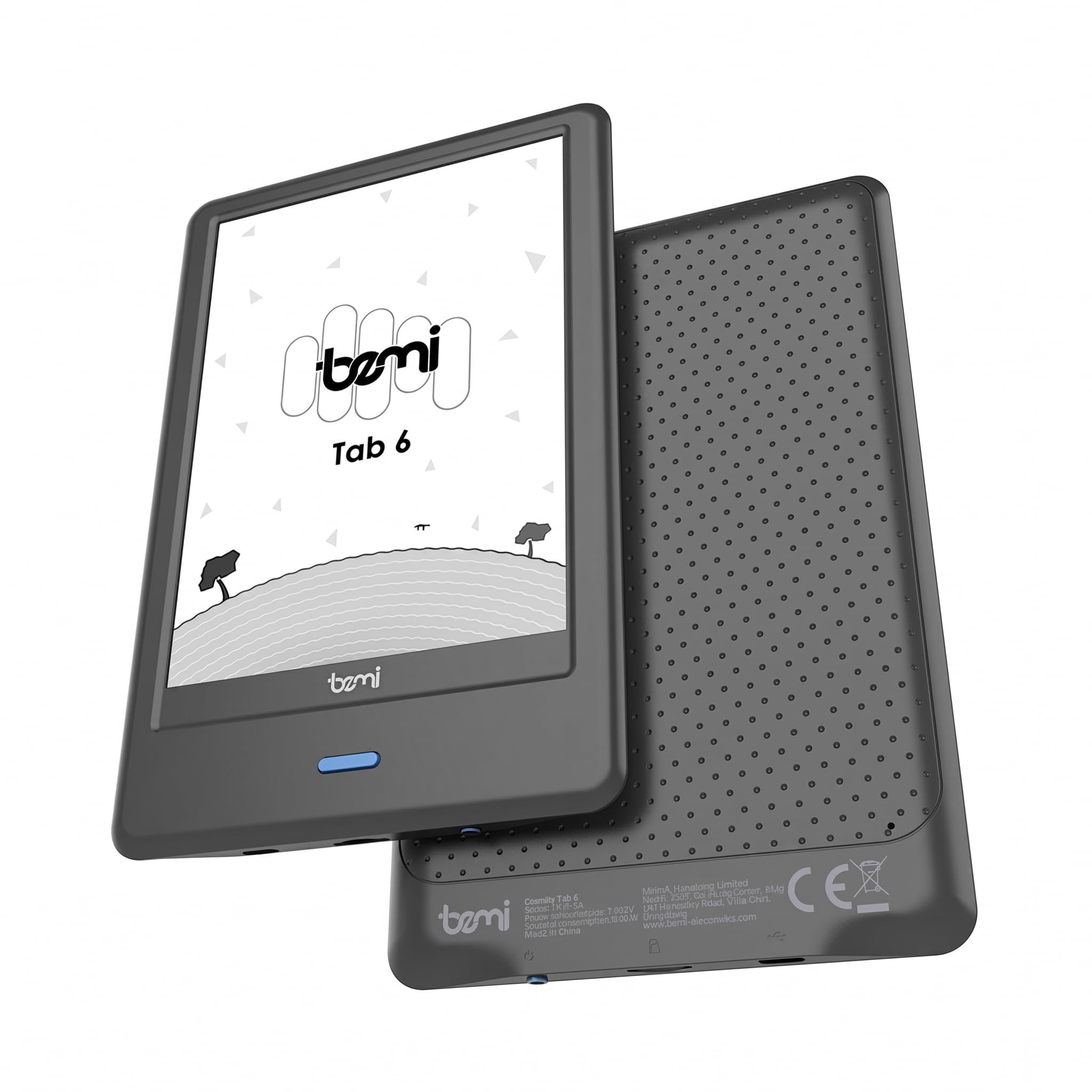 Bemi Cognita Tab 6 Lettore E-book 6 pollici E Ink Carta, 32 GB, Android, Google Play, Smart LED, Wi-Fi, Bluetooth, PDF Reflow, TTS, nero