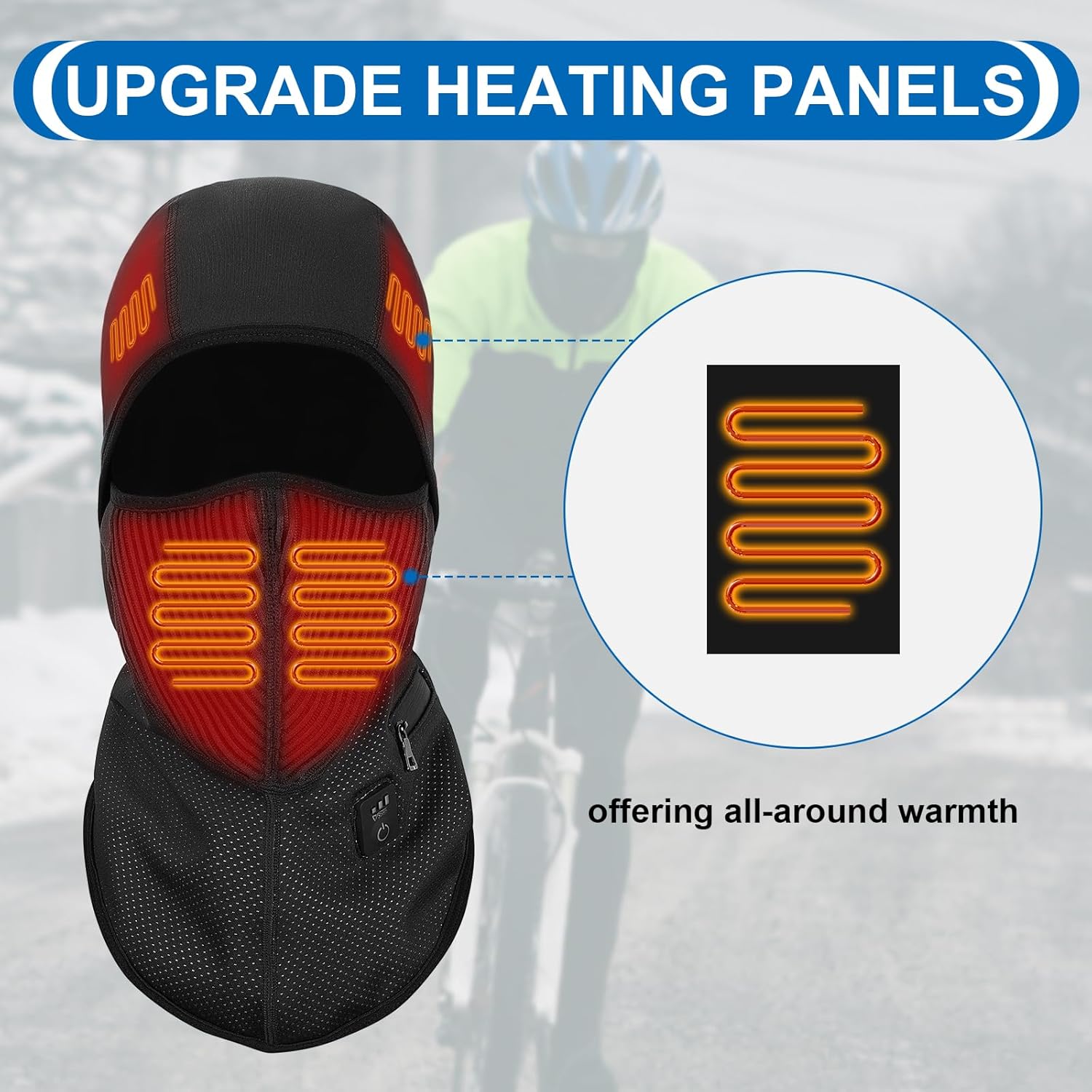 V.Step Heated Balaclava with Battery, APP Control Heated Balaclava Face Mask Men Women with Timer Design Windproof Heated Ski Mask for Motorcycle Snowboard Hunting, Black