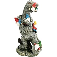 Garden Ornament|Dinosaur Statue Garden Dinosaur Eating Gnomes Statues Decoration Ornaments for Patio Yard S