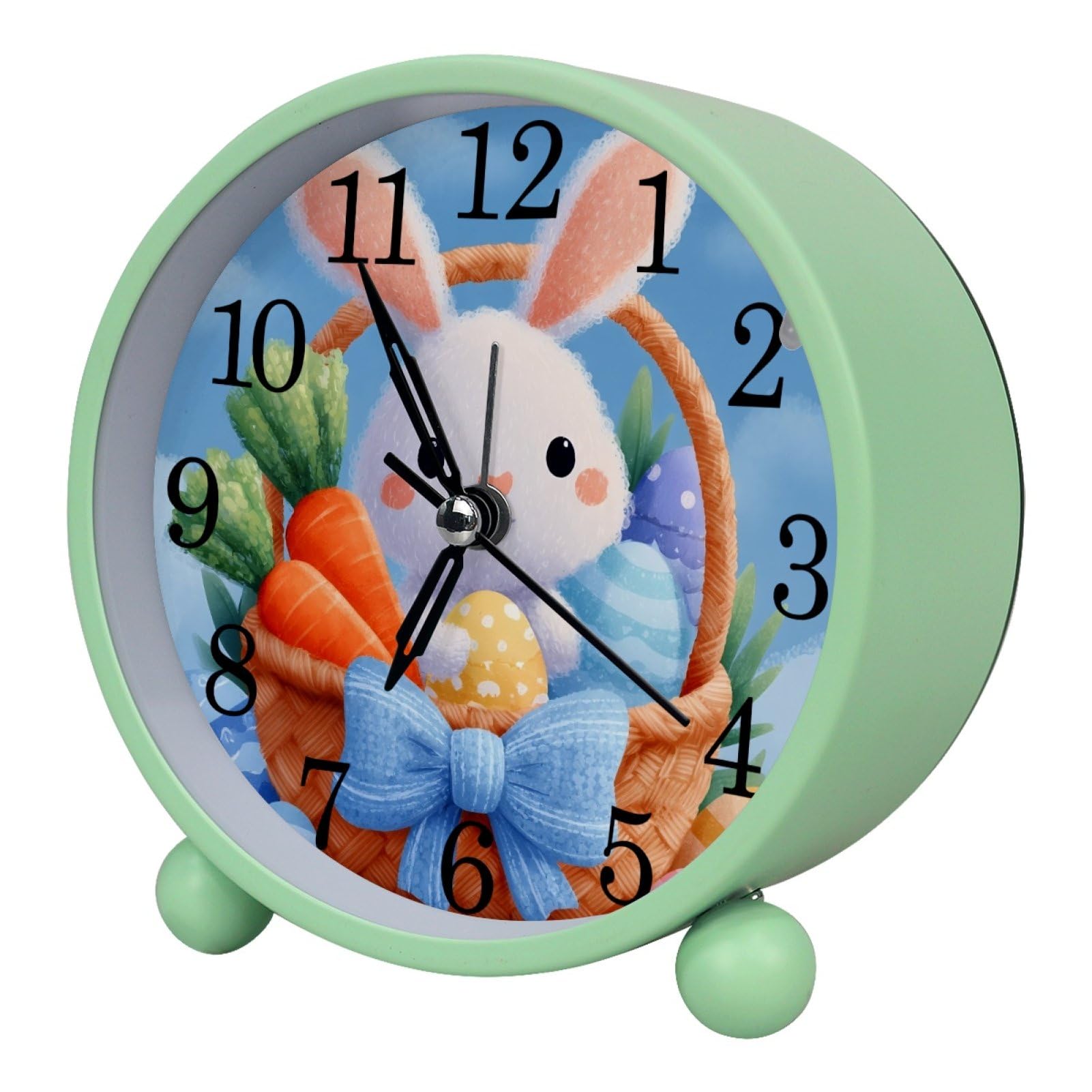 etoenbrc Silent Analog Alarm Clock with Light Slient Plastic Table Clock Small Battery Operated Clock for Living Room Bedroom Decor（Color16）