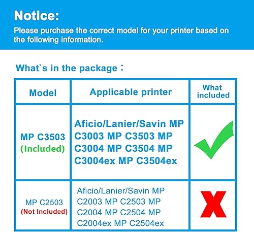 Miniatura 2 de LCL Cartucho de tóner de repuesto compatible para Ricoh 841813 841816 841815 841814 MP C3003 C3503 C3004 C3504 C3004ex C3504ex Lanier MP C3003 C3503