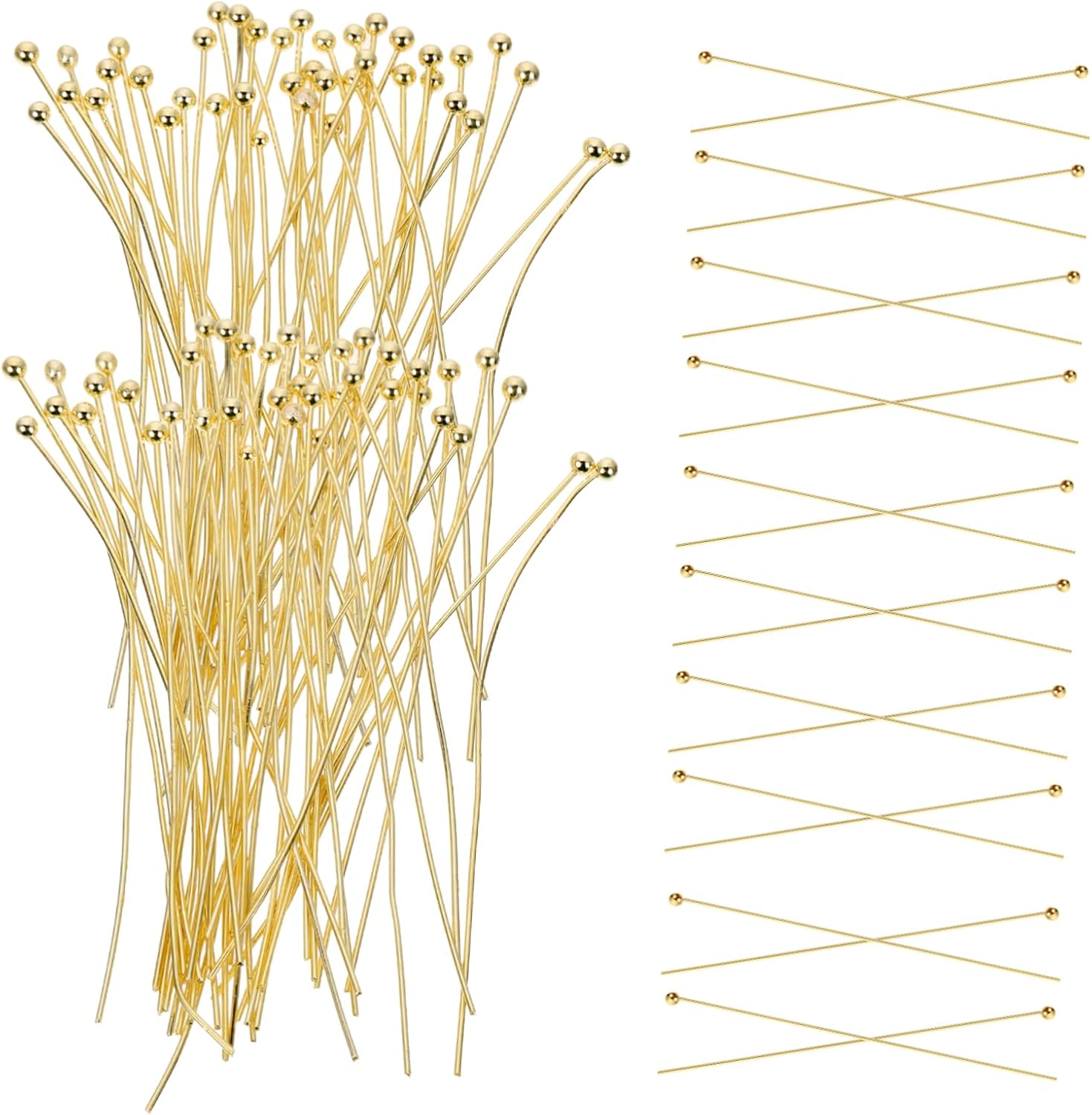 STOBOK 200pcs End Ball Head Pins DIY Jewelry Beading Craft Earring Bracelet Making Tool