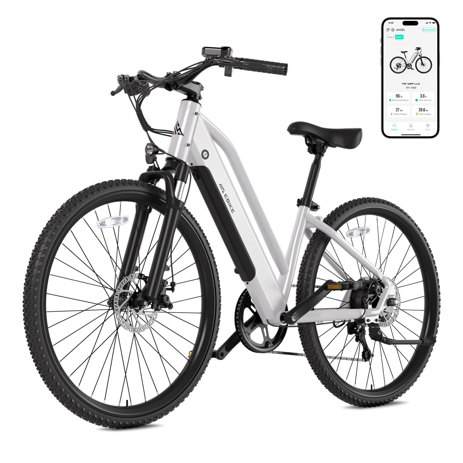 TST Electric Bike for Adults with Peak 1000W/750W Motor, 36V/7.8Ah/10.4Ah Removable Built-in Battery, 25MPH/30MPH 7-Speed City Ebike, 26" Electric Bicycle for Commuter