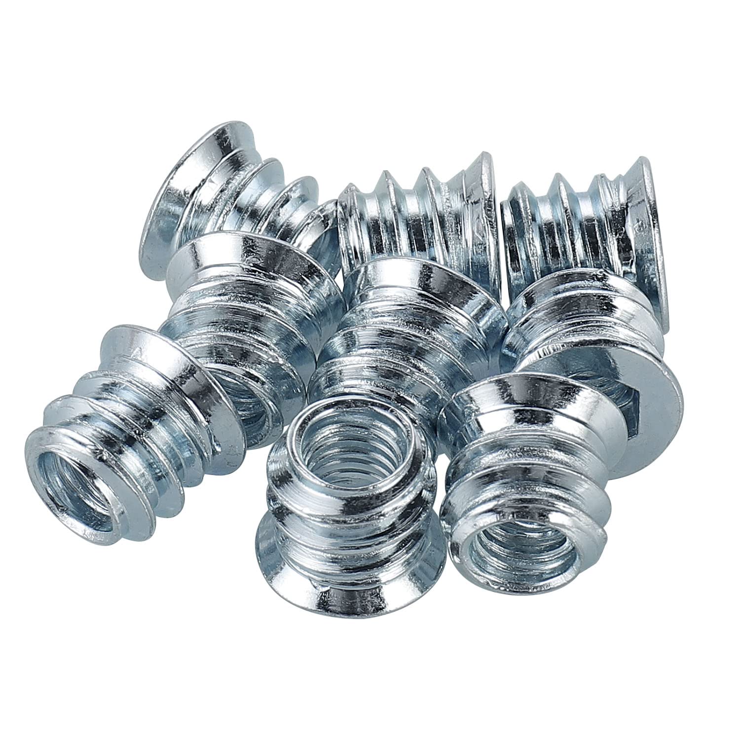 DAZZLEEX Tuercas de Dientes Interiores y Exteriores de Acero al Carbono M6/M8/M10, utilizadas en instalación combinada de Muebles de Madera, 100 Uds.