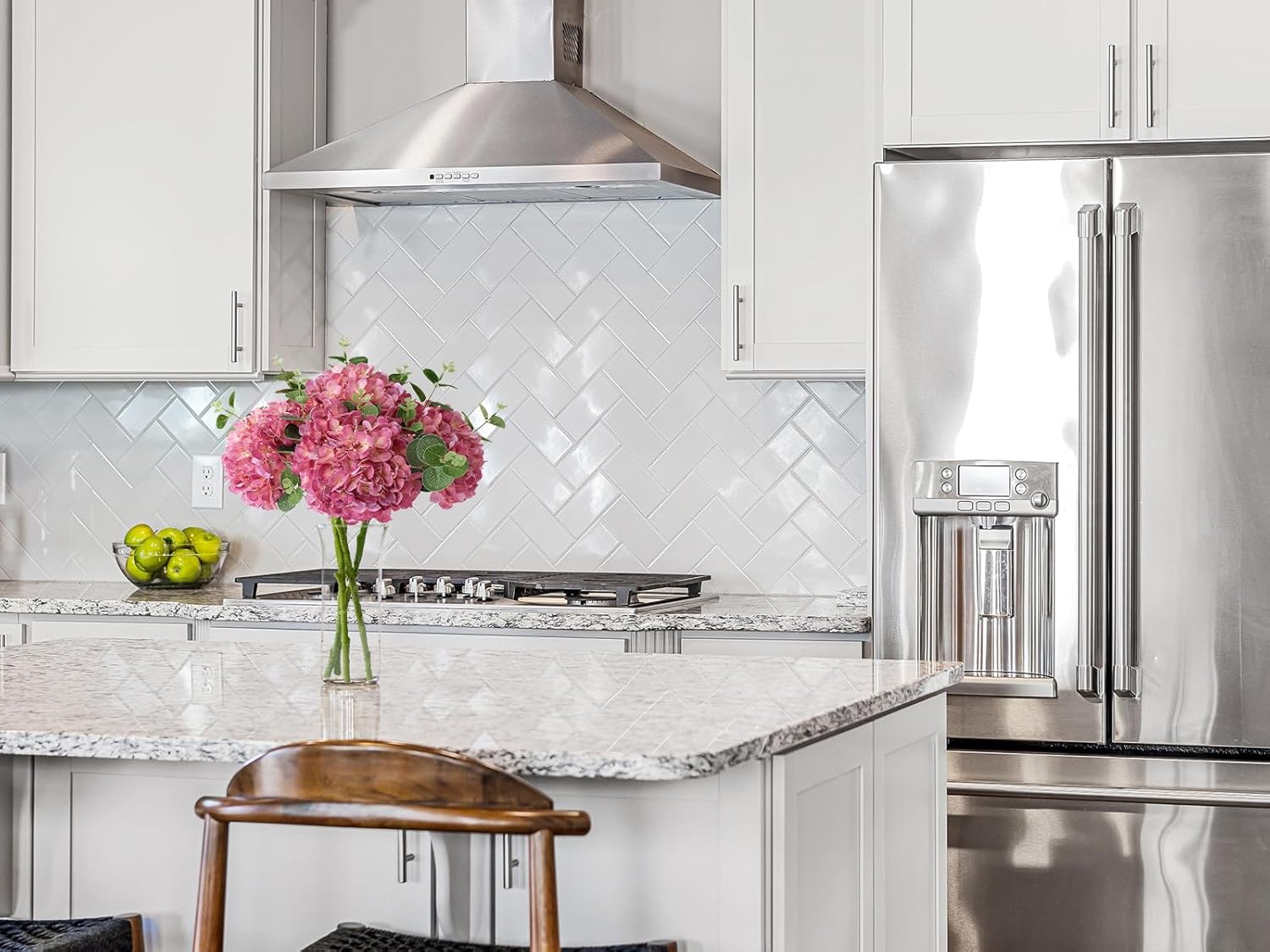 20" Real Touch Magenta Hydrangeas 4PCS Artificial Hydrangeas Latex Faux Flowers with Long Stem for Spring Living Room Home Table Centerpiece Kitchen Wedding Party Xmas Floral Decoration - Image 4