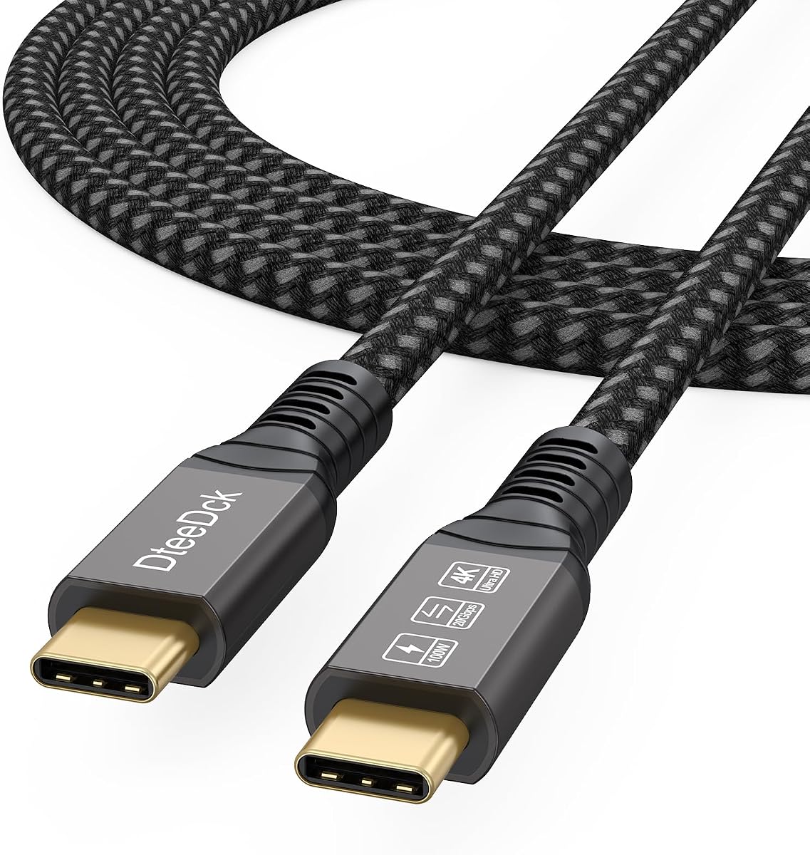 Cable de monitor USB C de 6 pies, pantalla de vídeo 4K a 144 Hz/datos de 20 Gbps/carga de 100 W | Cable de alimentación de datos de vídeo USB tipo C USBC 3,2 Gen 2 función completa para Monitor estación de acoplamiento para ordenador portátil SSD externo