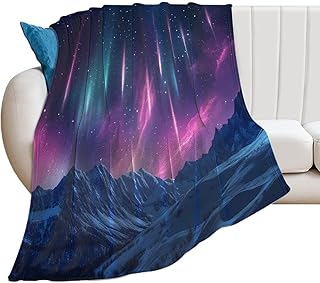 Aurora and Meteor Shower Flannel Throw Blanket Soft Bed Blanket for Sofa Couch Bedroom 60"*80"（150 * 200cm）