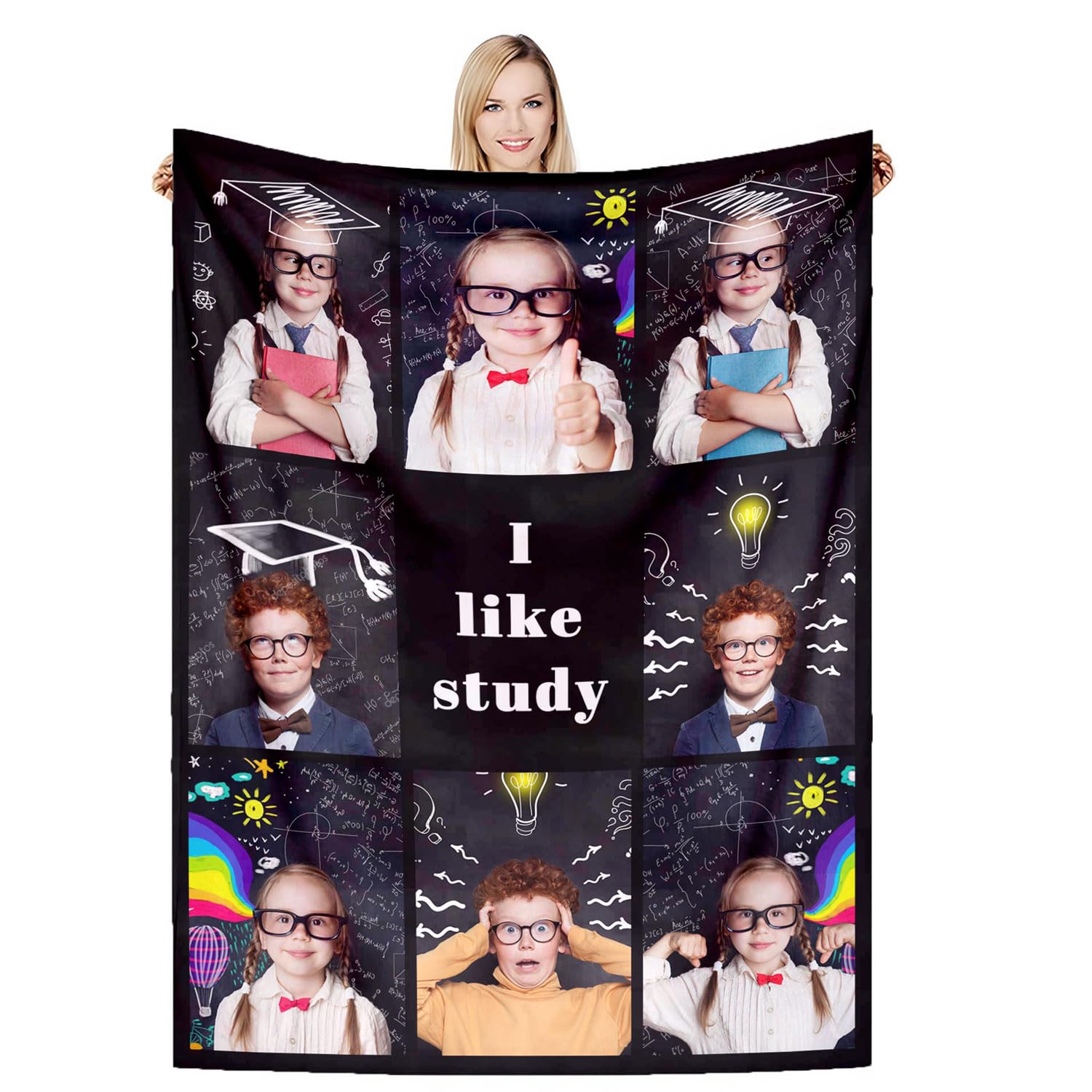 DSSHENGDS Customized best mom gift, birthday personalized blanket, personalized couple blanket, personalized photo gift for mom, girlfriend, him, her, anniversary, Christmas-H-75 * 100 — image 1