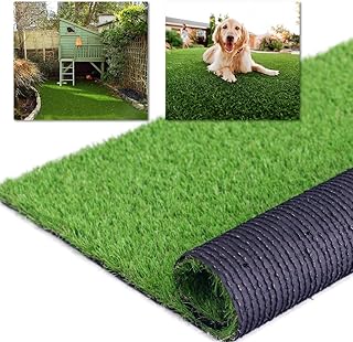 3FT x 10FT Artificial Turf 1.38inch Simulated Synthetic Fake Grass with Drainage Holes, Reusable ...