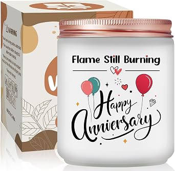 Anniversary Candle - Anniversary, Romantic Aniversario Gifts for Women, Couples, Her, Him, Girlfriend, Boyfriend, Wife, Husband - Lavender Scented Candles