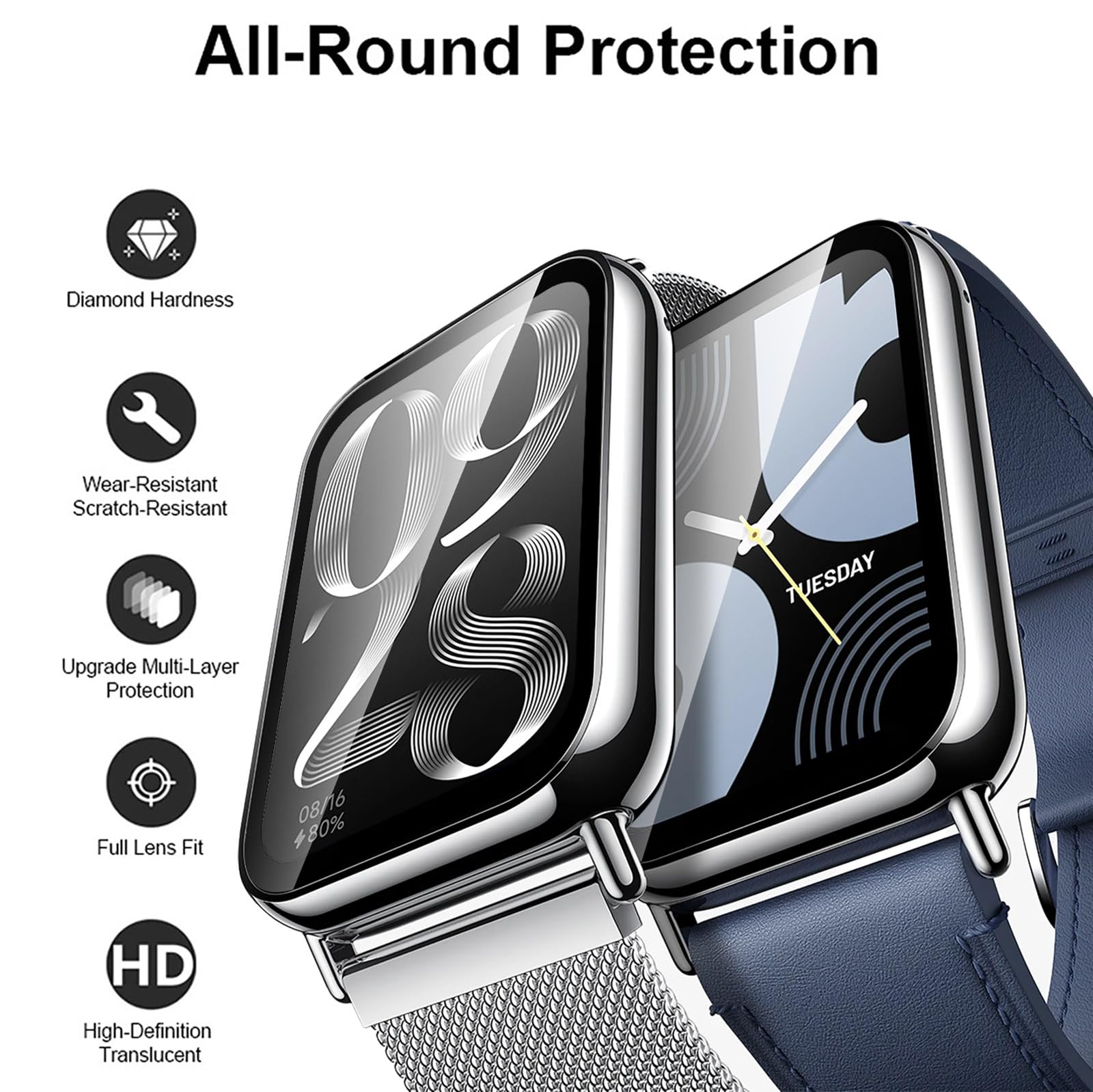 2 x vetro protettivo 3D per Xiaomi Mi Band 7 6 5 pellicola
