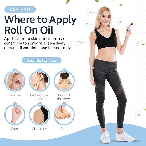 Miniatura 3 de Aceite esencial energético roll-on (0.3 onzas líquidas), mezclas de aceites esenciales de incienso para aromaterapia, masaje, impulso de energía,