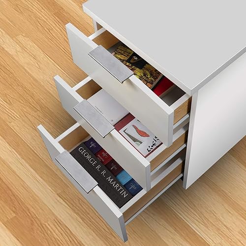 Miniatura 5 de Peaha LS7030SNB76 - Paquete de 10 tiradores de níquel cepillado de 3 pulgadas, manijas de gabinete para puerta de armario, níquel cepillado de 2.992