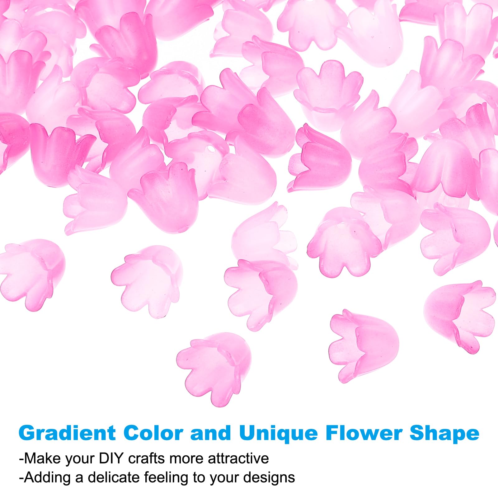 PATIKIL 0.3x0.4 Frosted Flower Beads, 300Pcs Acrylic Flower Bead Caps for Bracelets Earrings, Necklaces - Image 4