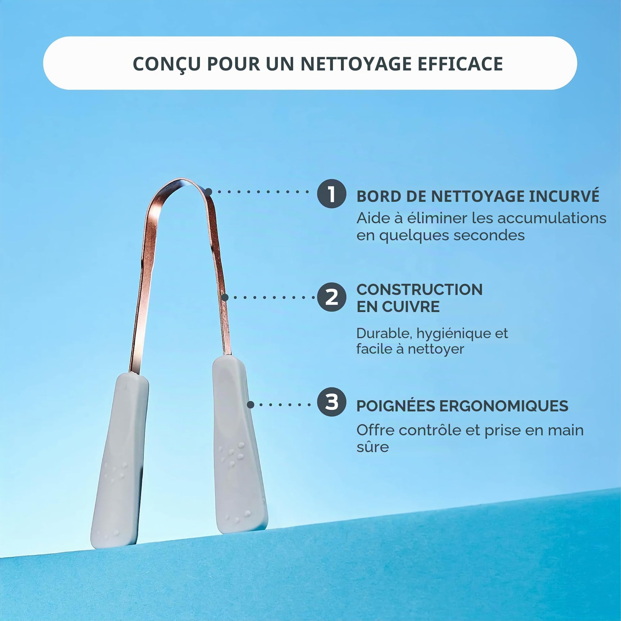 Dr Tung's Grattoir à langue en cuivre