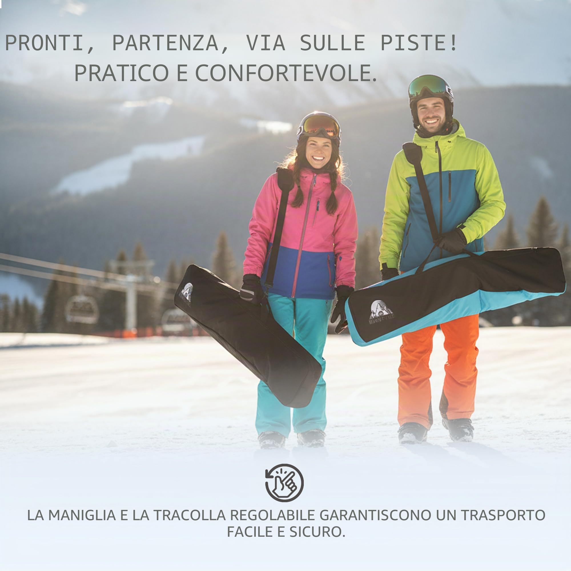 Rawstyle - Borsa per snowboard, 170 cm, XXL