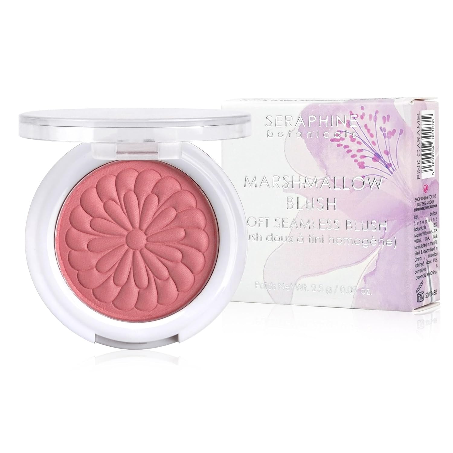 Seraphine Botanicals Marshmallow Blush, Soft Seamless Blush (Pink Caramel, Full Size)