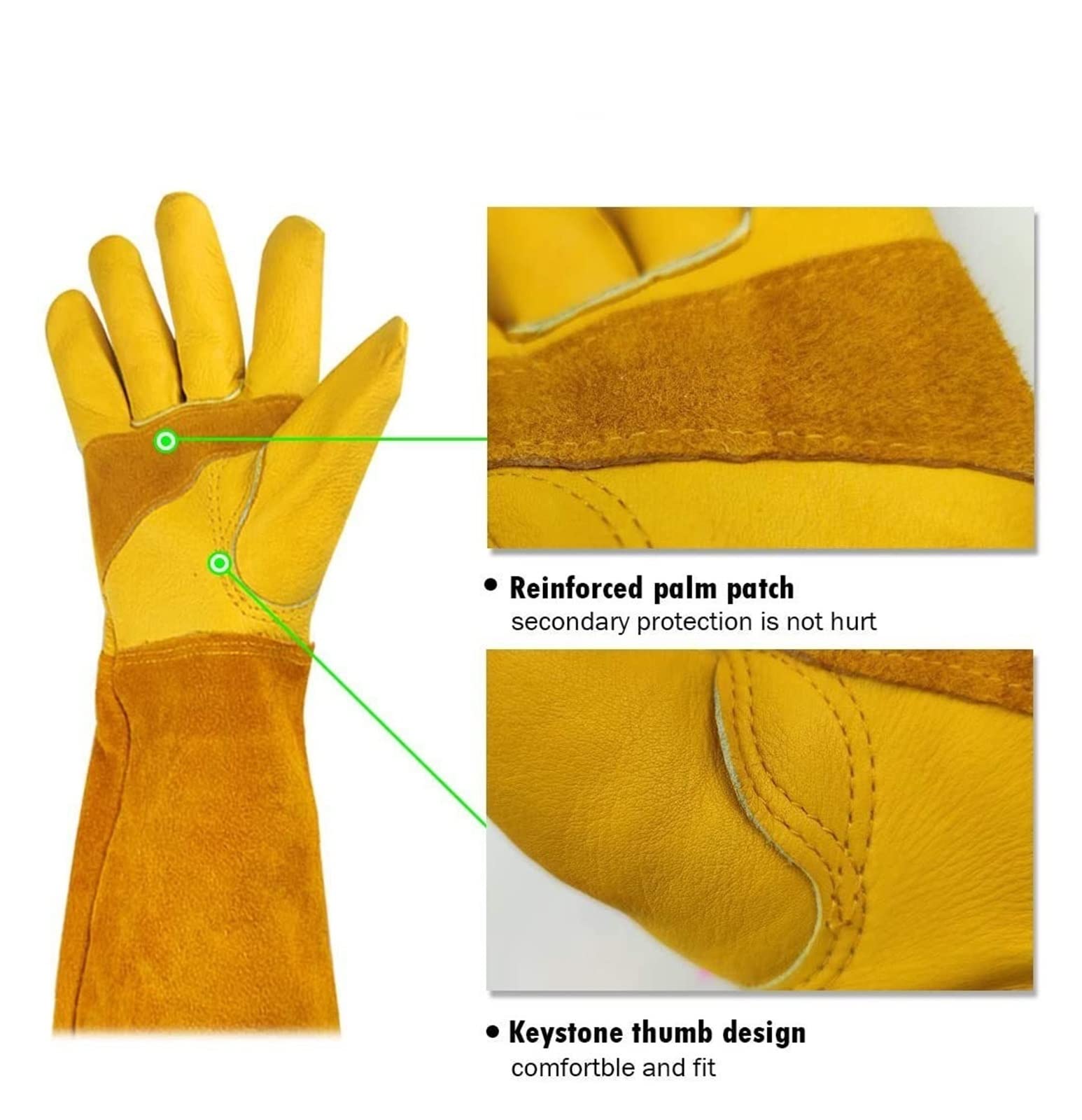 1 par Trabajo de manga larga Guantes de soldadura Guantes de soldadura Soldadiles Guantes de cuero Guantes resistentes al fuego/fuego resistente al fuego, Accesorios de soldadura(Small)