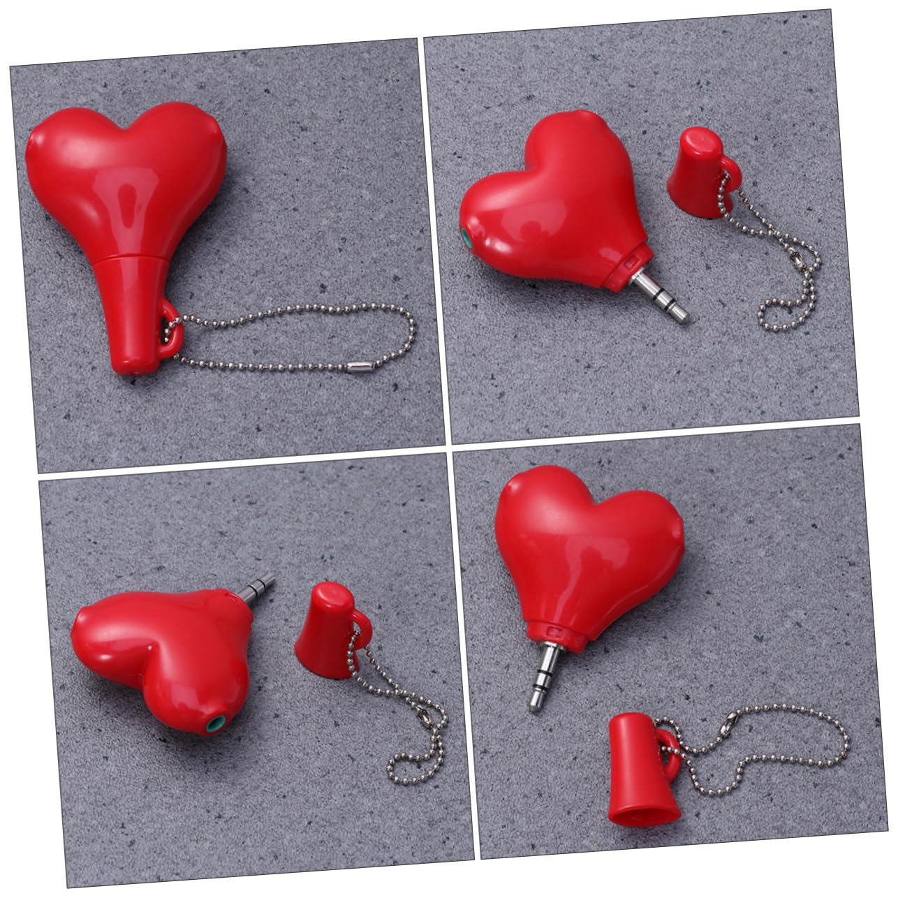 OSALADI 10pezzi Adattatore Audio Splitter Sdoppiatore Cuffie Cuore Compatibile Con Microfono e Auricolari Design Chic e Pratico Facile Da Usare Per Ascolto Condiviso